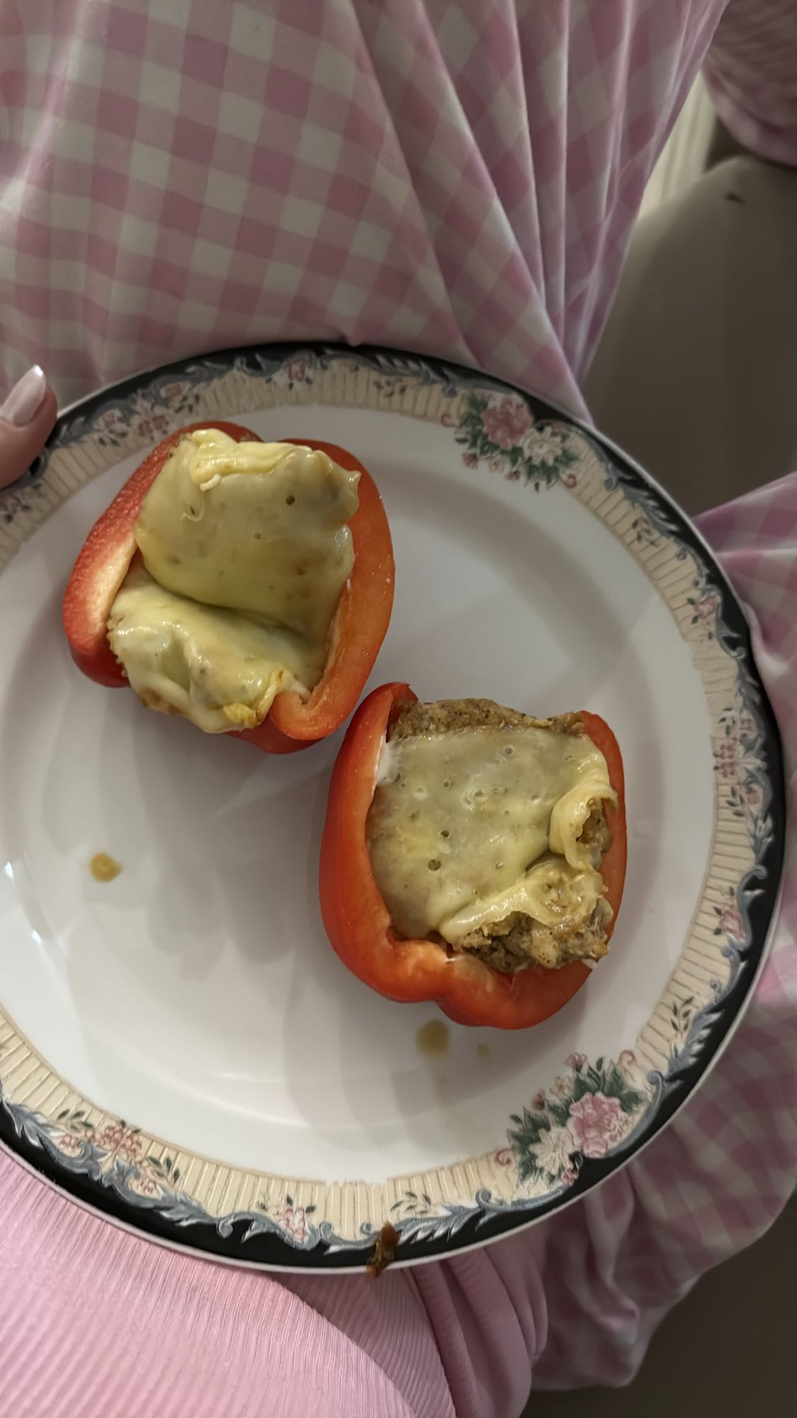 Pimentão recheado com queijo