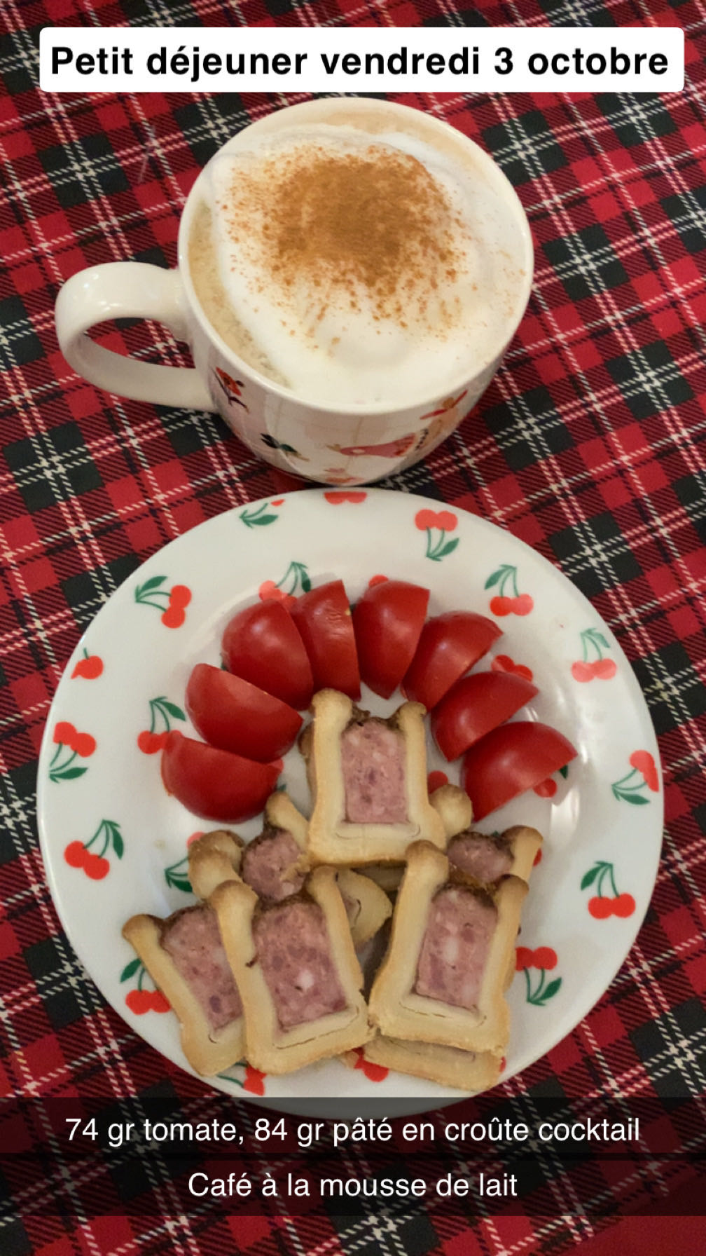 Petit déjeuner pâté croûte