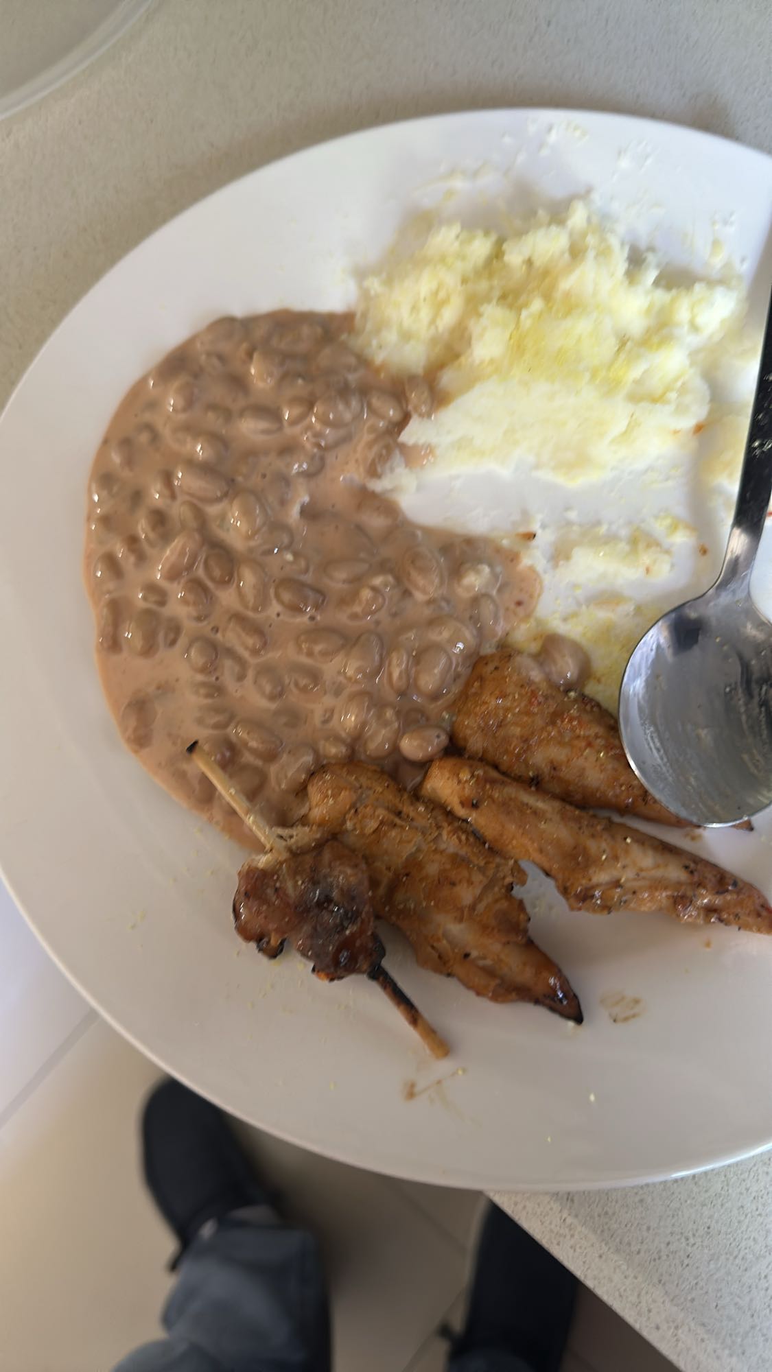 Chicken Skewers, Beans & Ugali