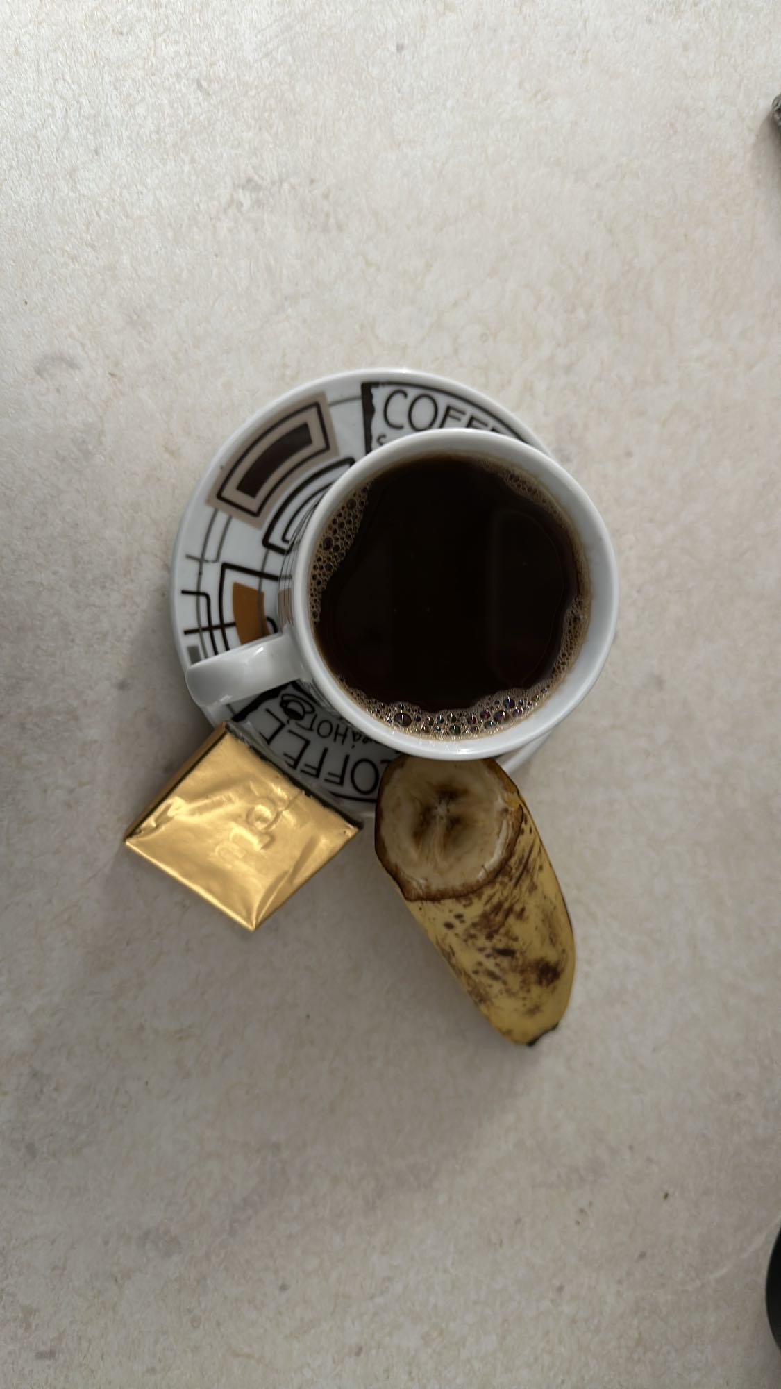 Coffee, banana, chocolate