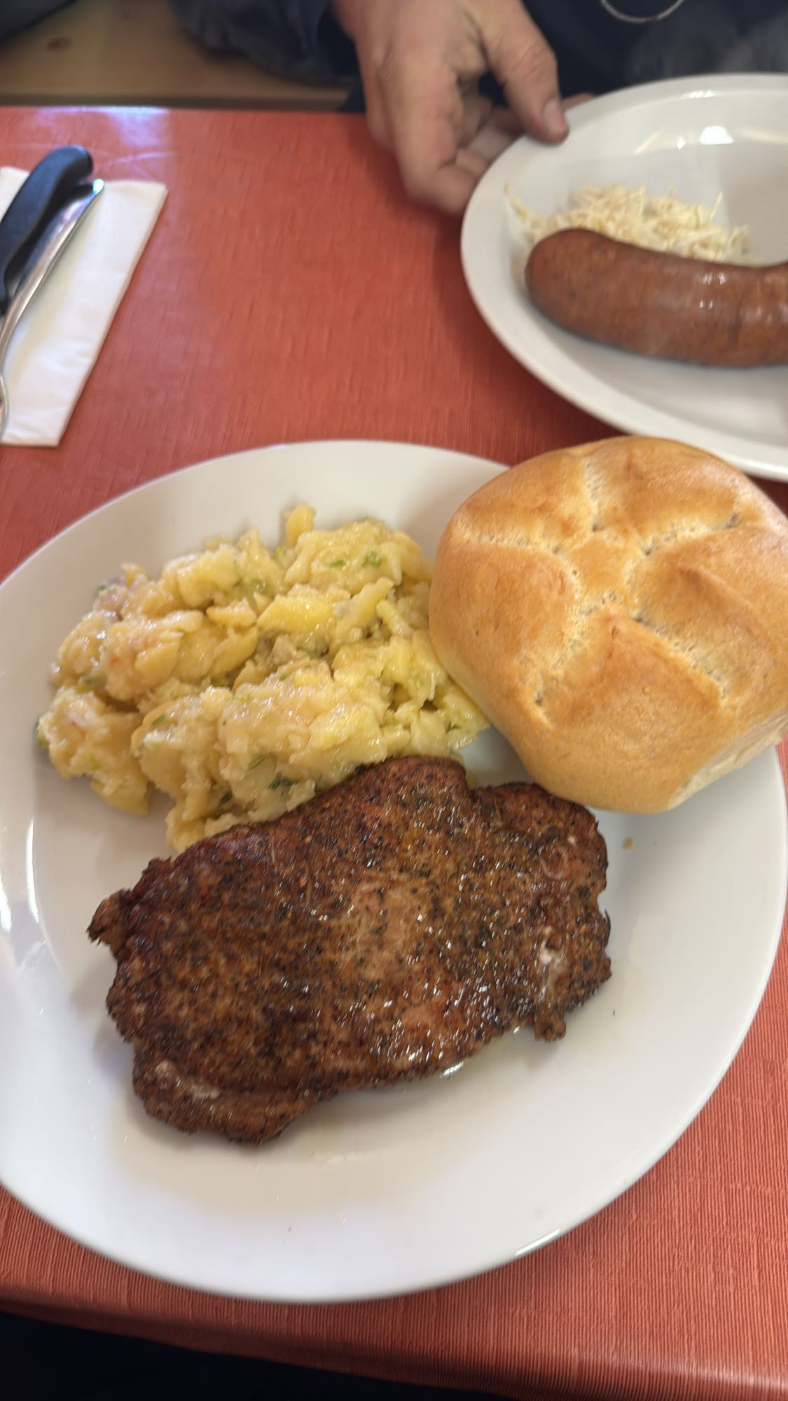 Schweinebraten mit Kartoffelsalat