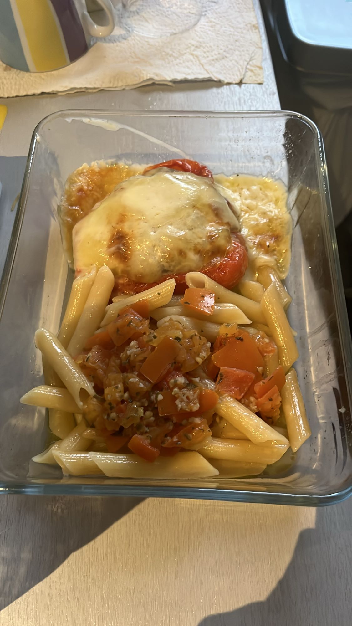 Pâtes gratinées légumes