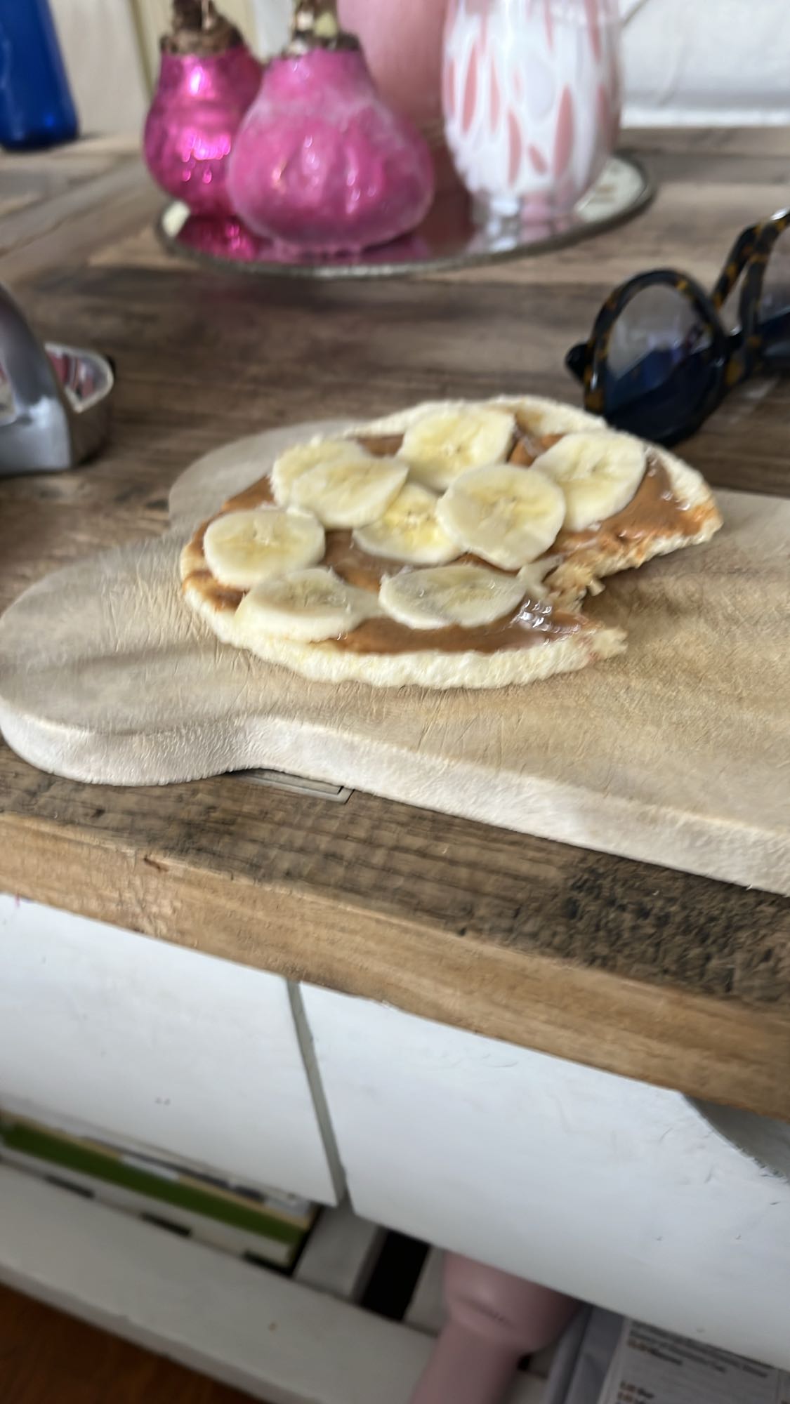 Banaan pindakaas rijstwafel