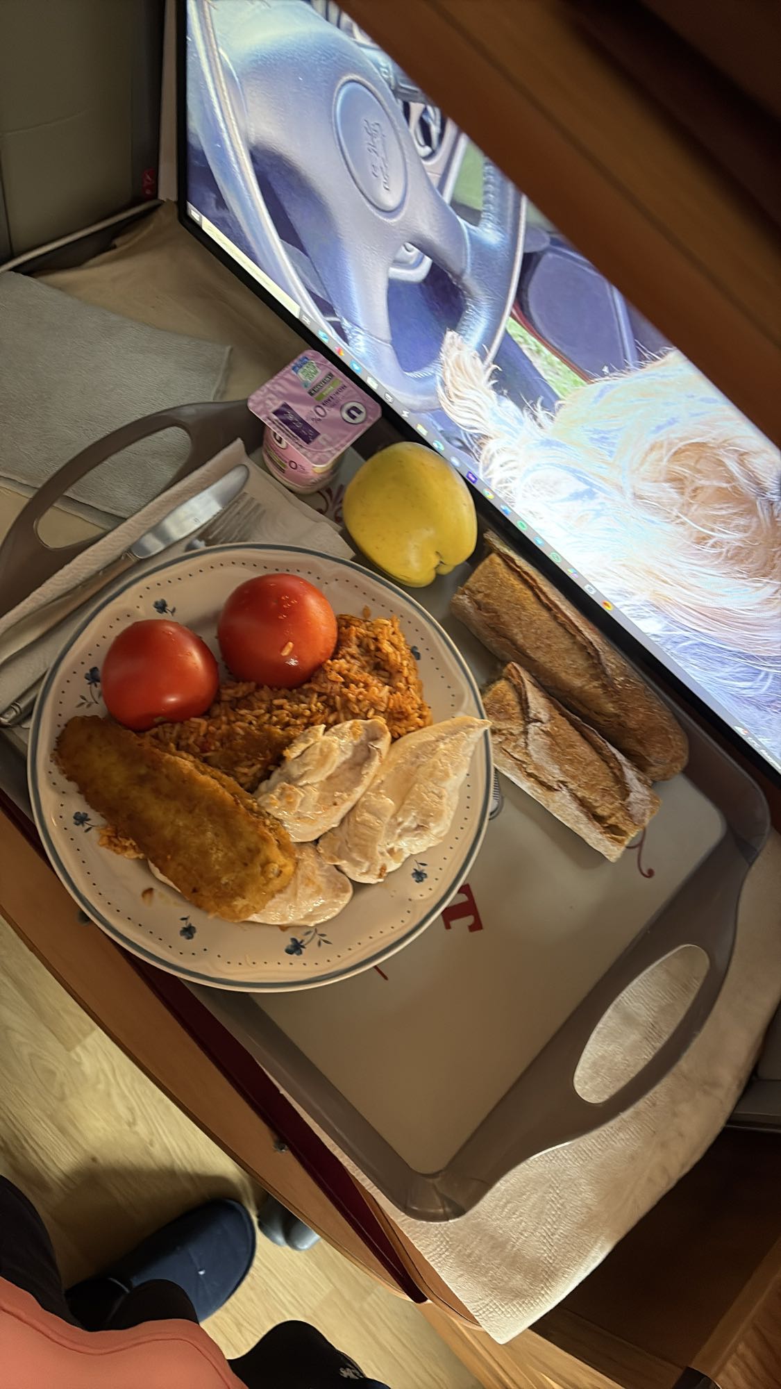 Poulet, riz et légumes