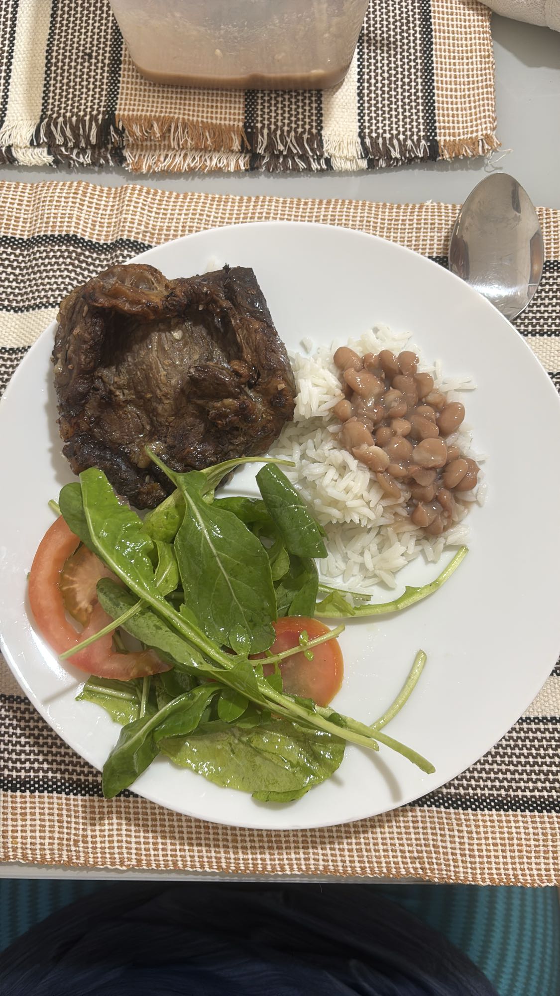 Arroz, feijão e carne