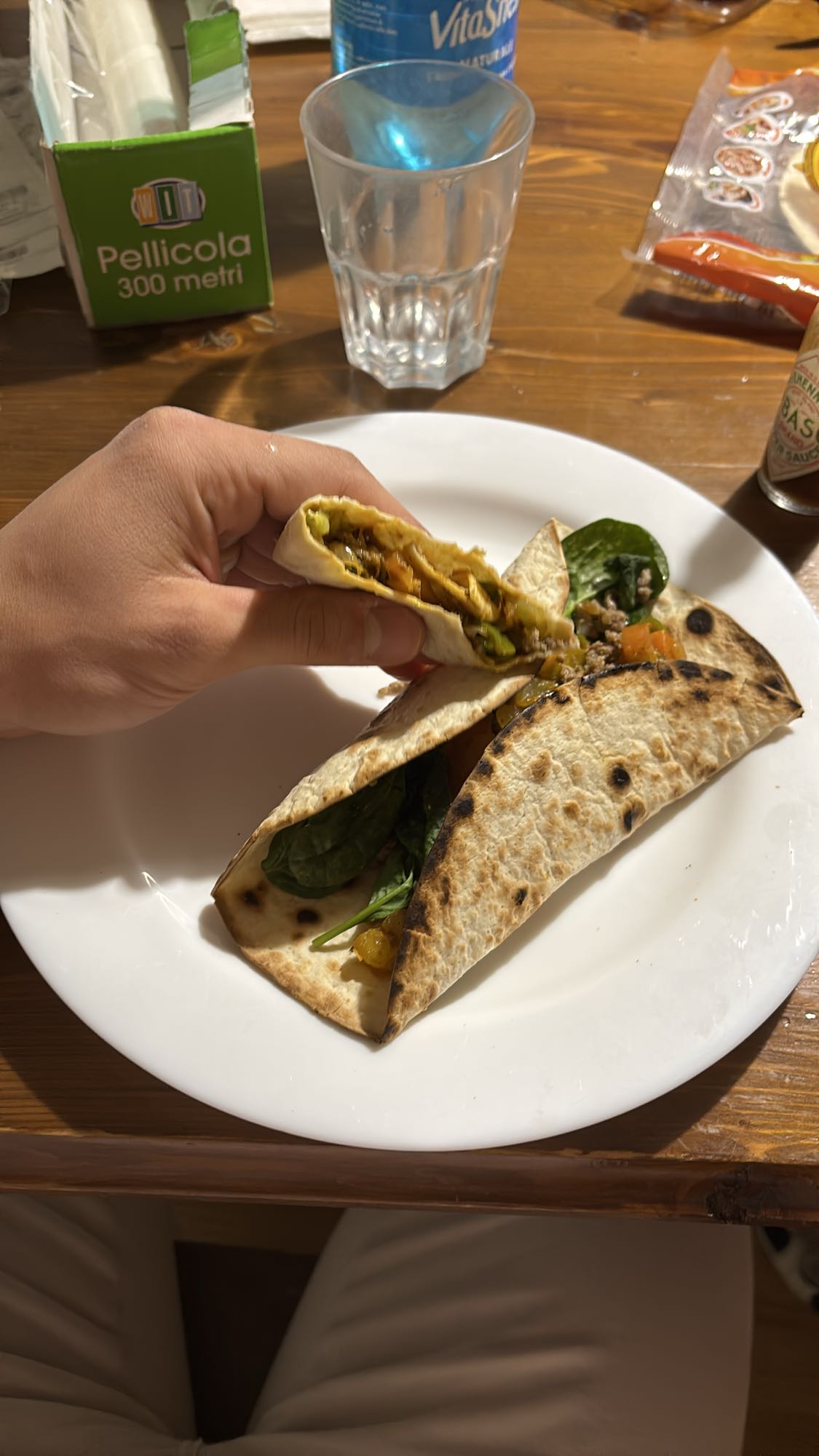 Tacos de carne y verduras