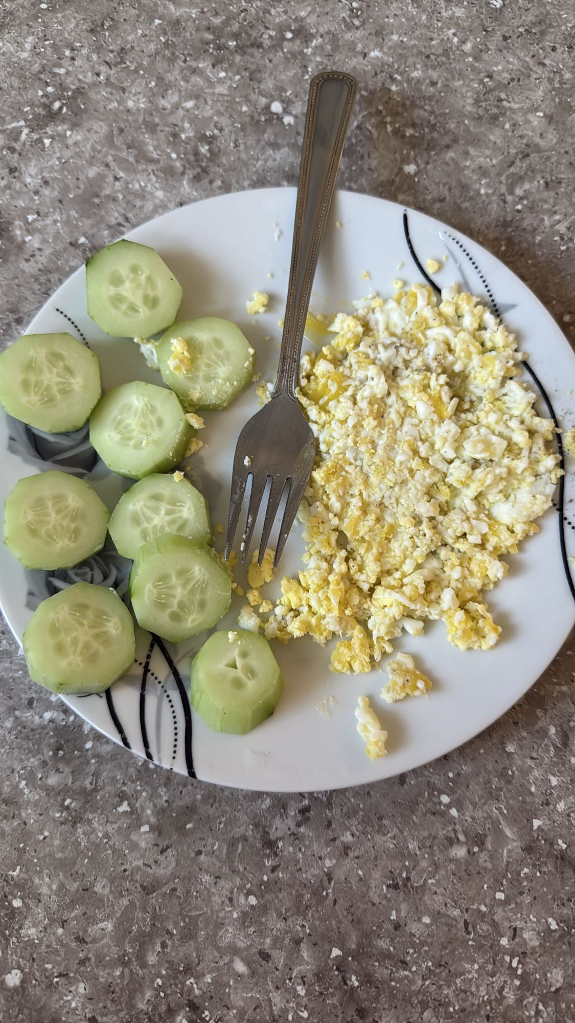 Яичница с огурцом