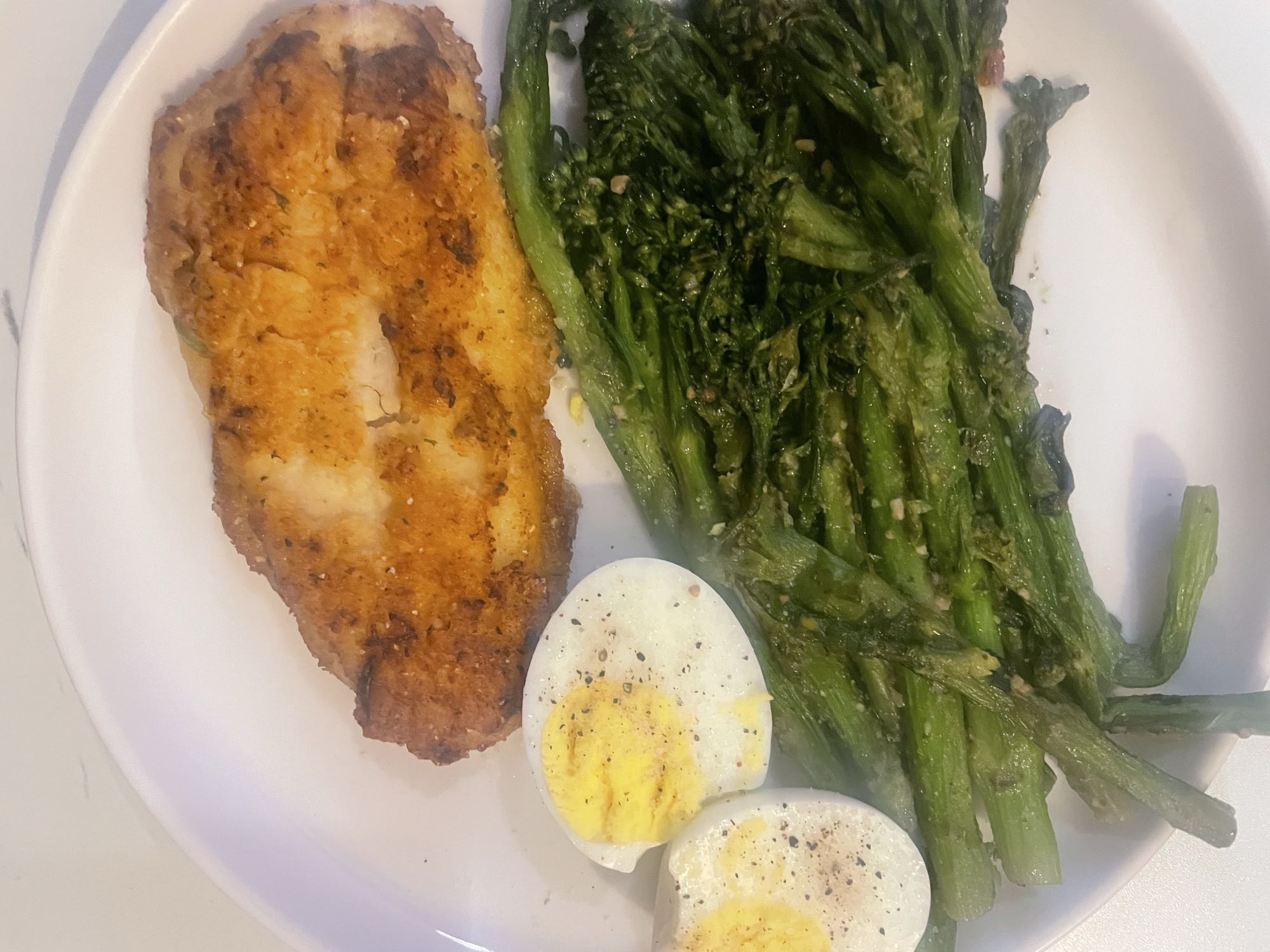 Chicken, Broccolini & Egg Plate