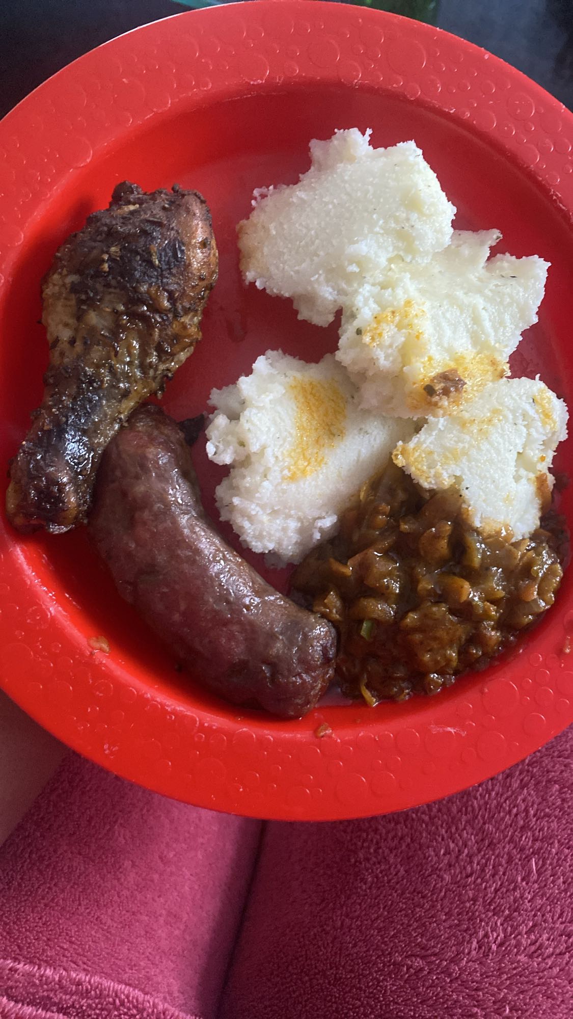 Pap with sausage & relish