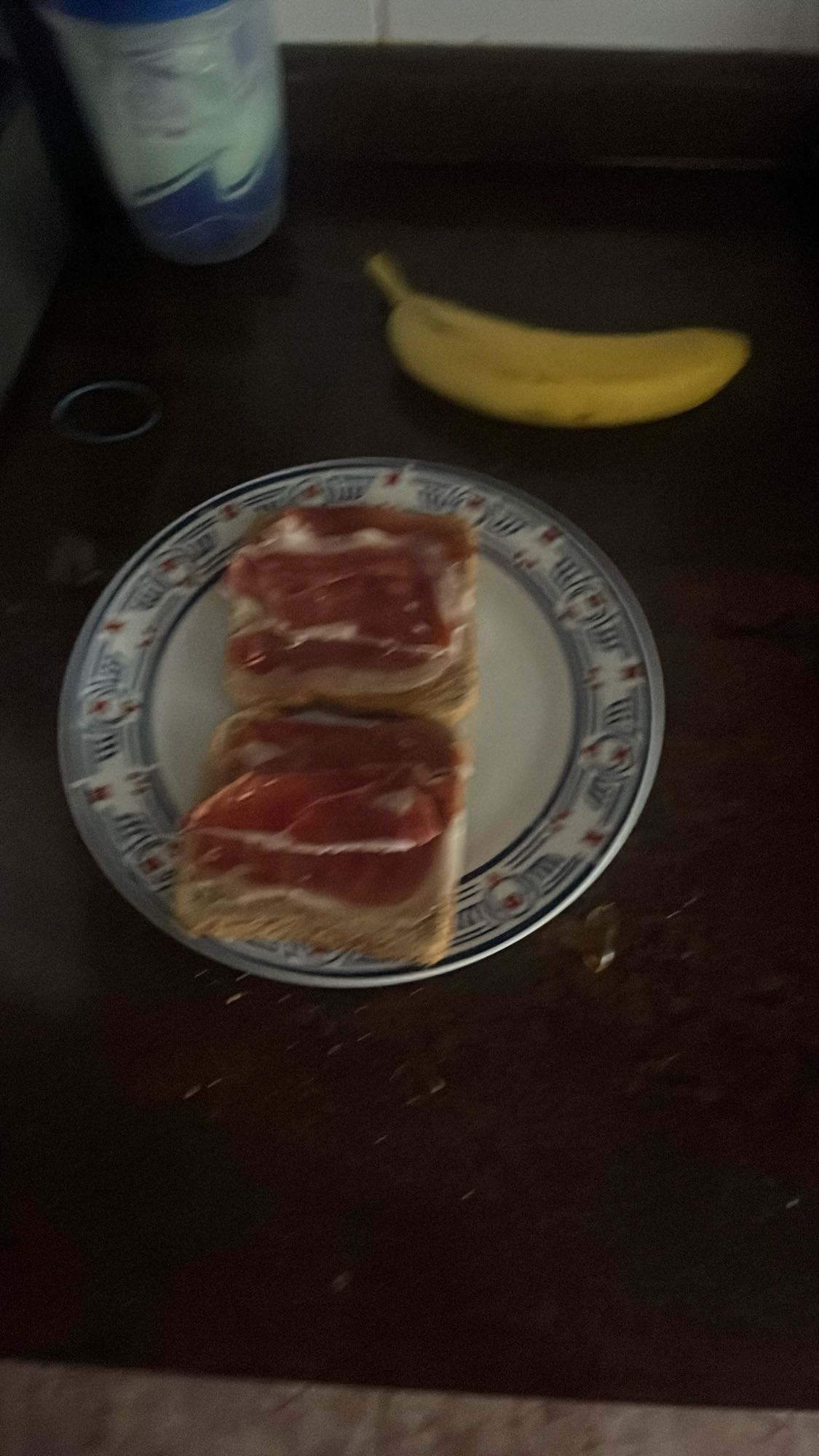 Tostadas con jamón y plátano