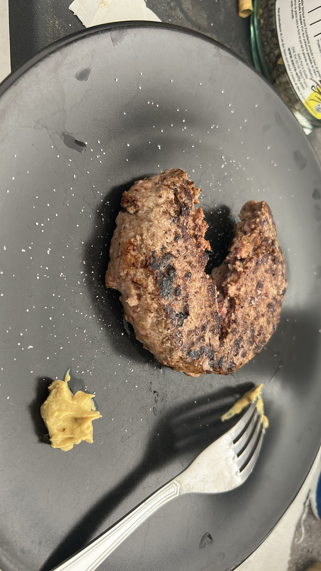 Steak haché et moutarde