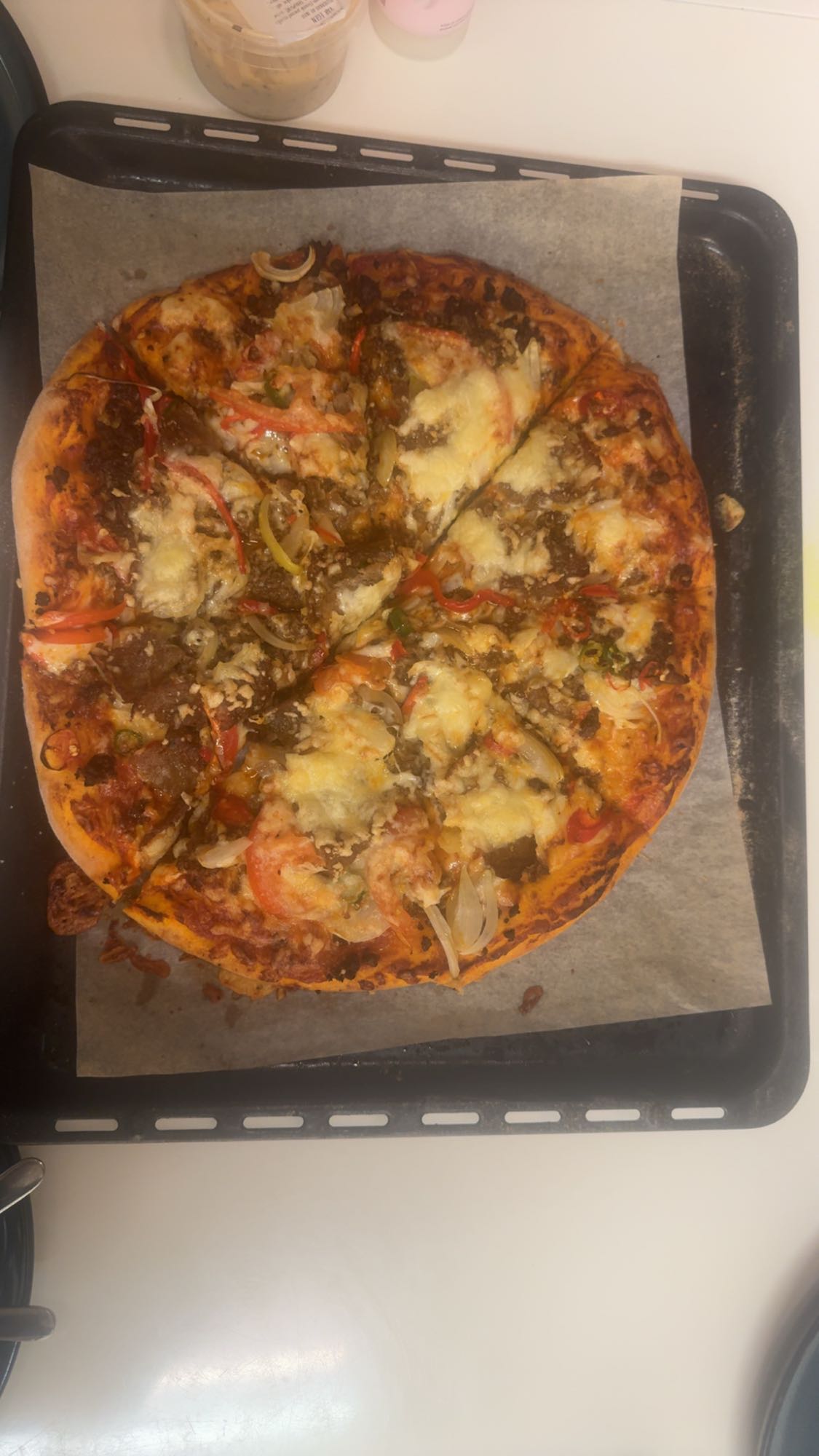 Hemlagad köttpizza