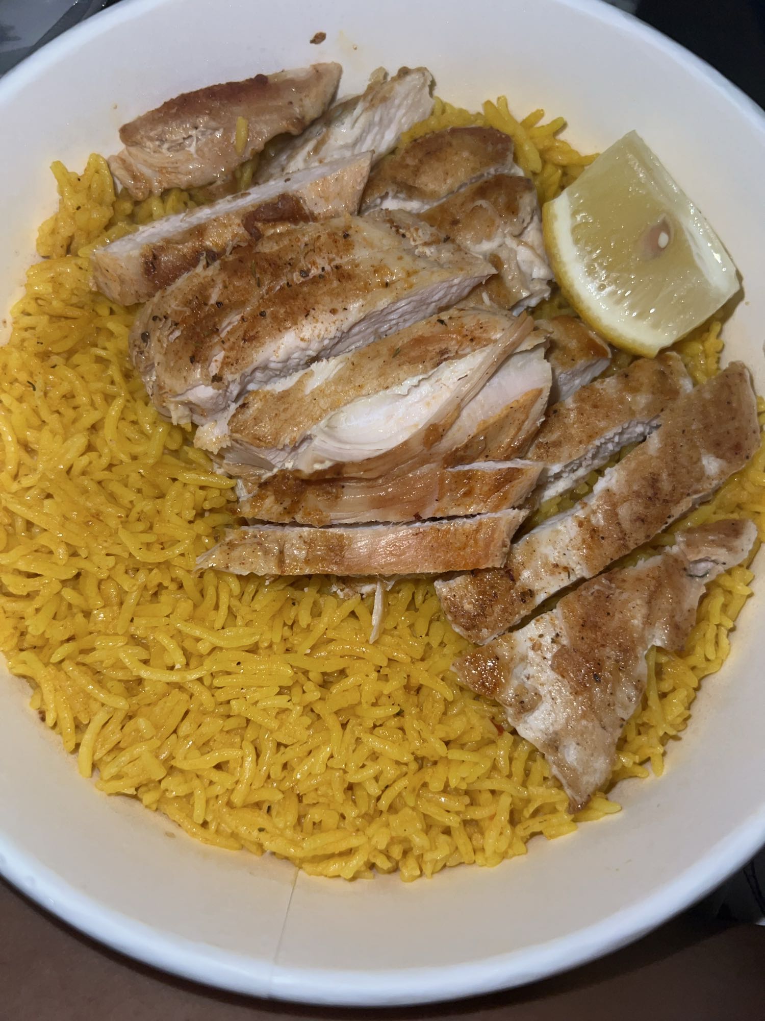 Chicken and yellow rice bowl