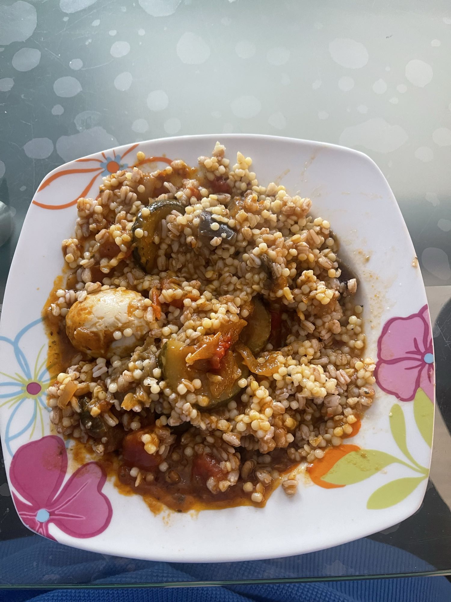 Boulgour aux légumes et œuf