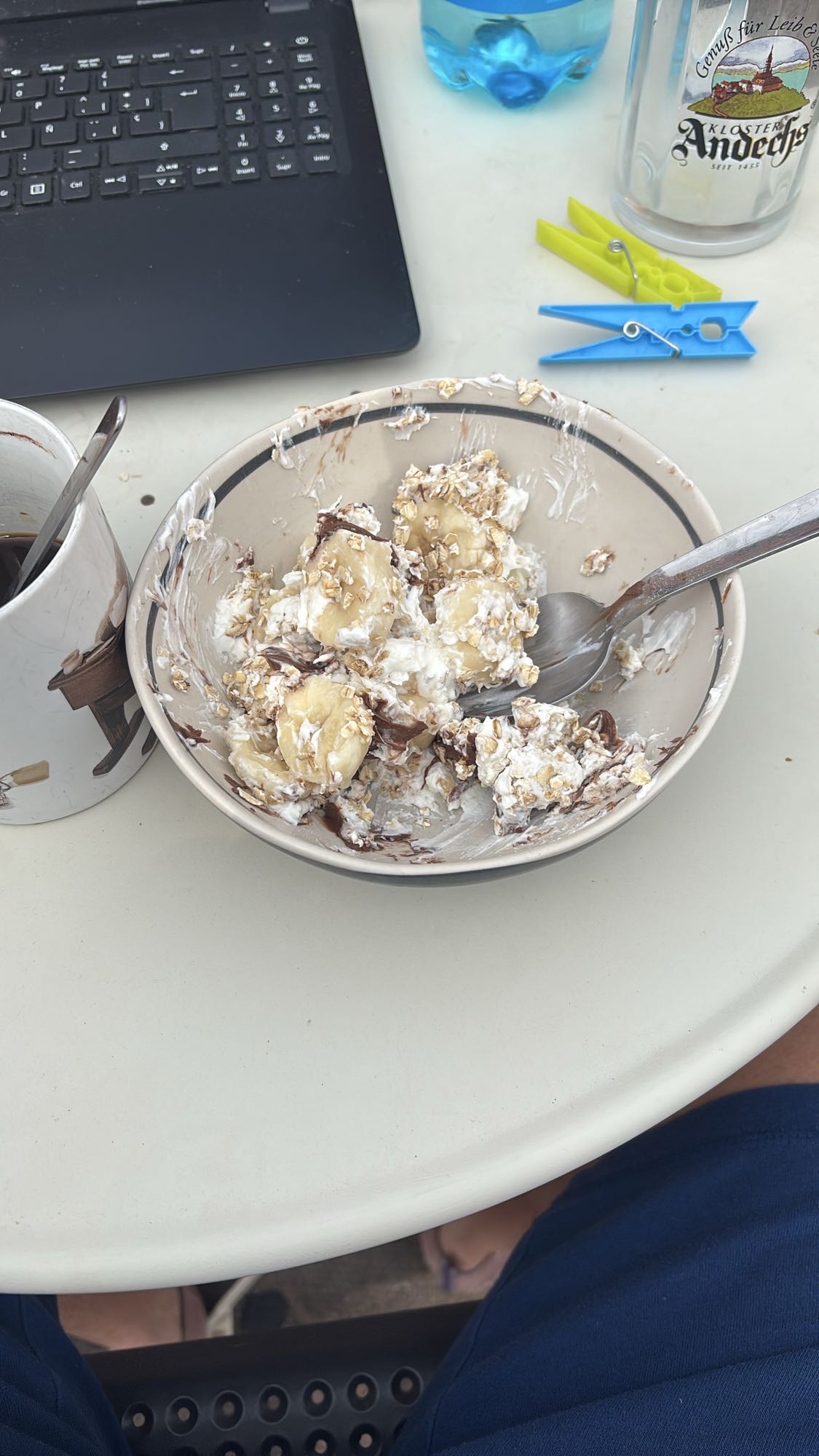 Plátano con yogur y avena