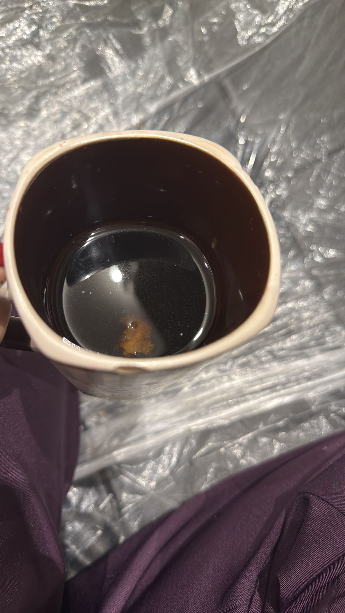 Black coffee with residue