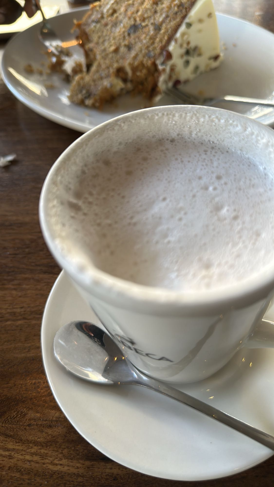 Carrot cake and latte