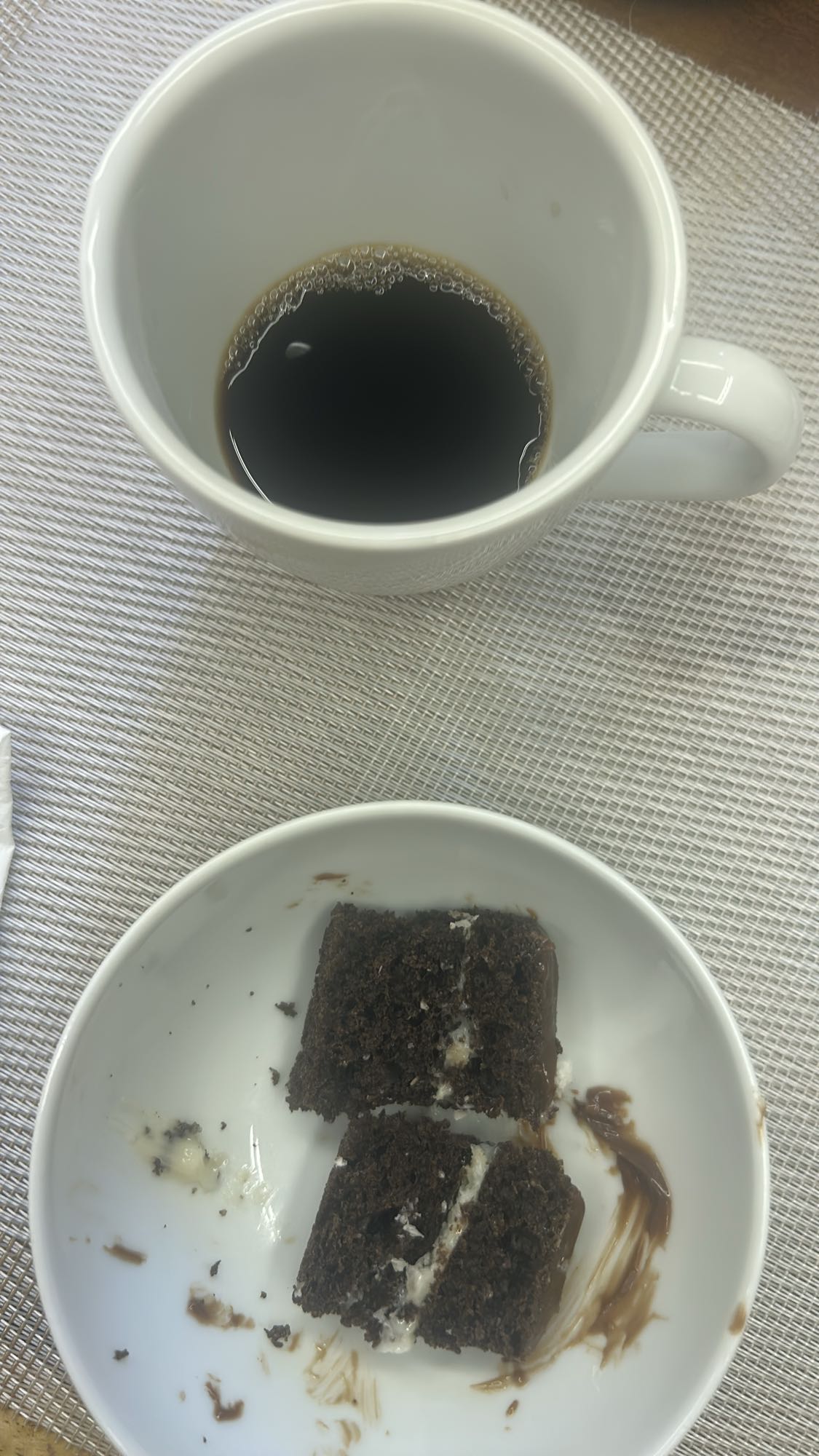 Bolo de chocolate e café