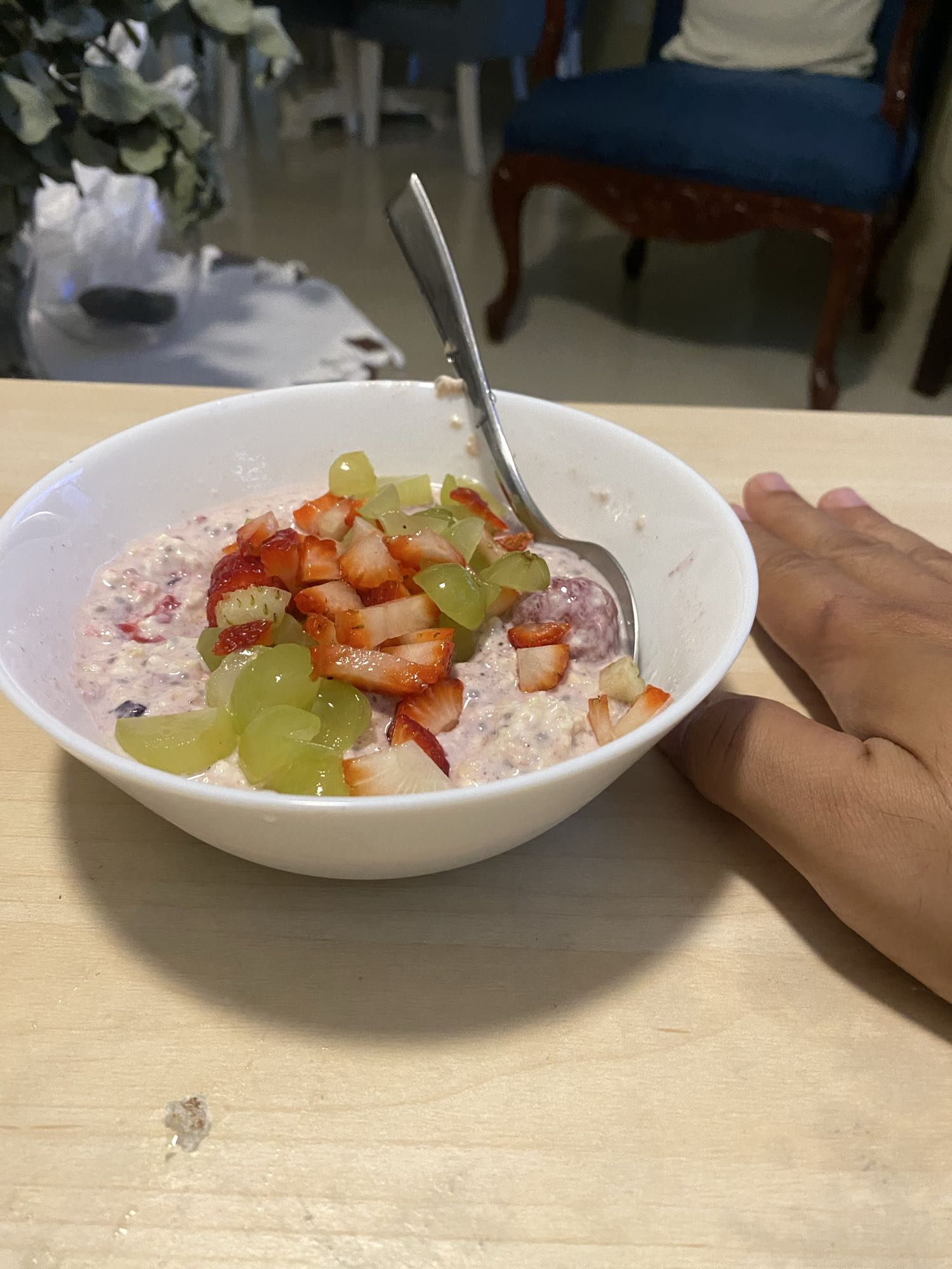 Avena con frutas frescas