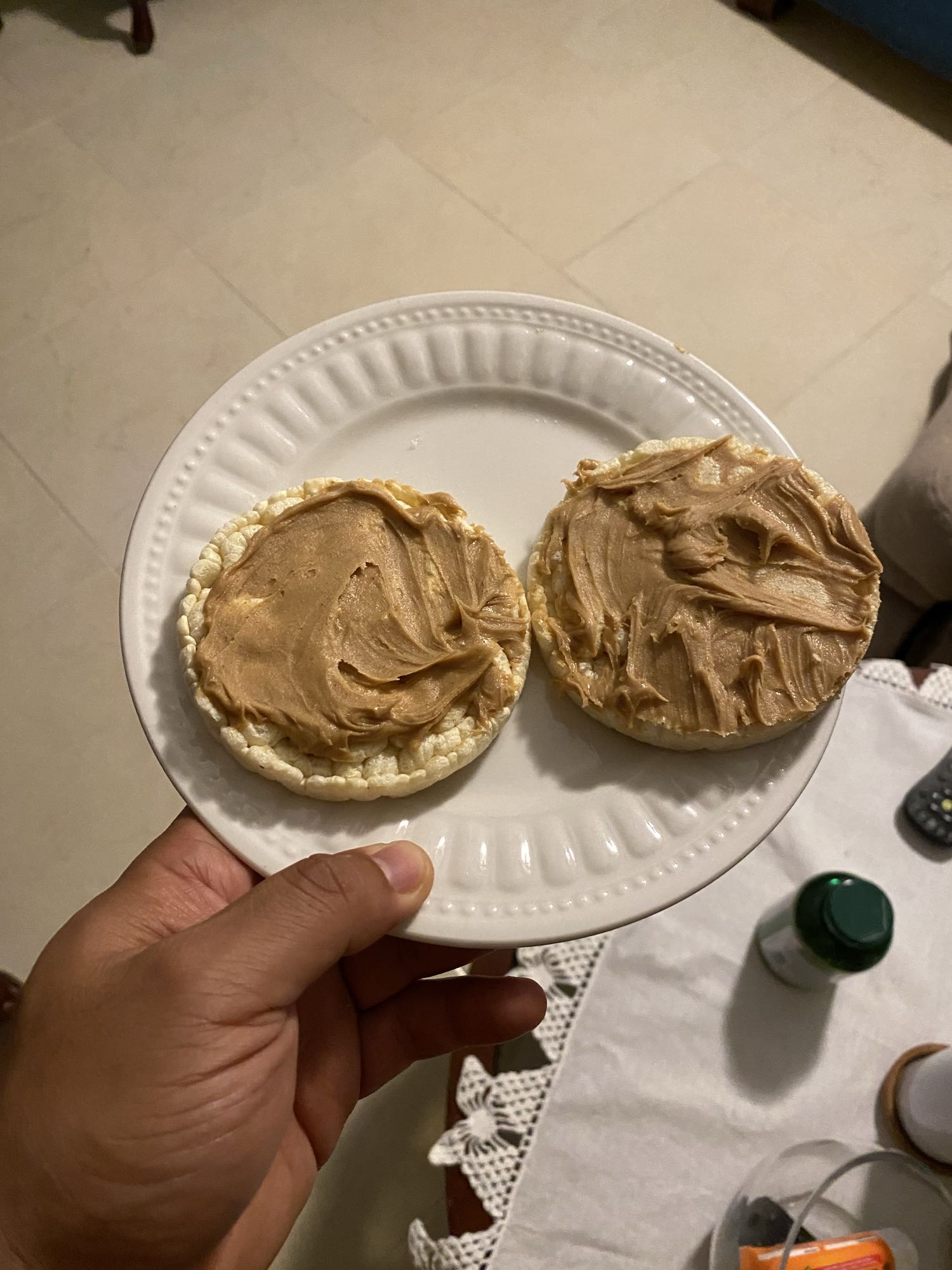 Tortitas con crema de maní
