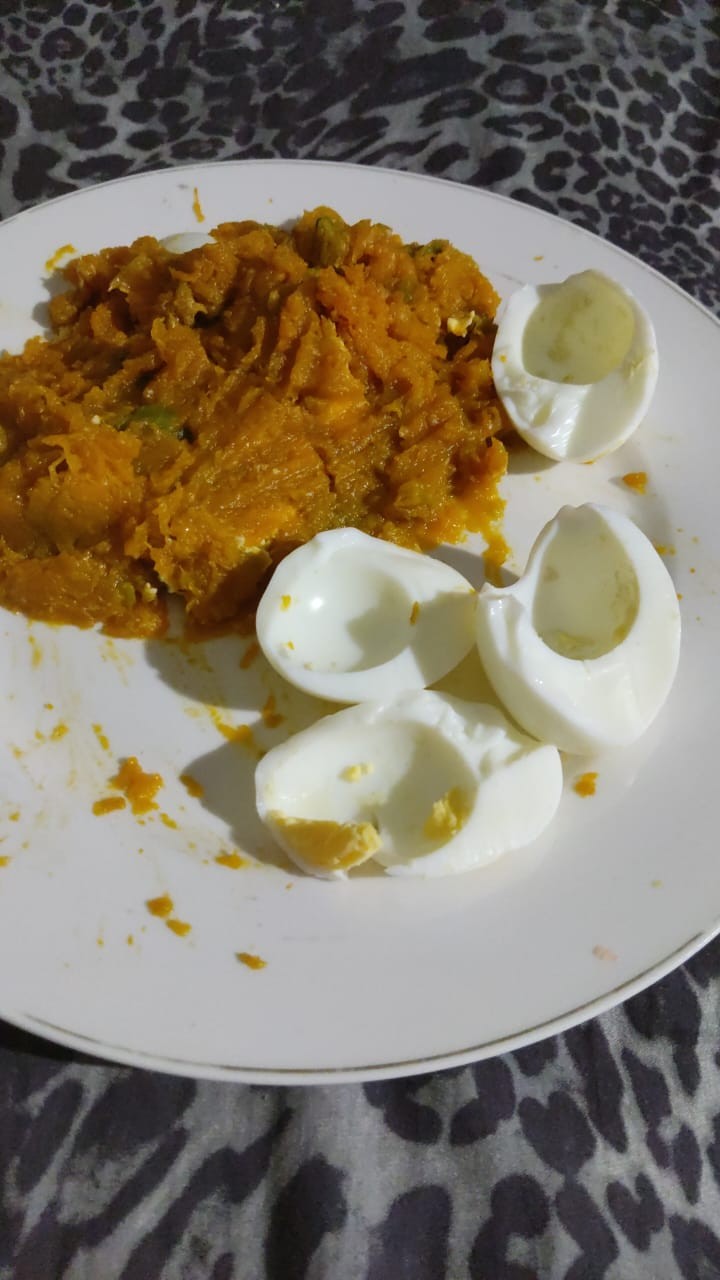 Calabaza y huevo cocido