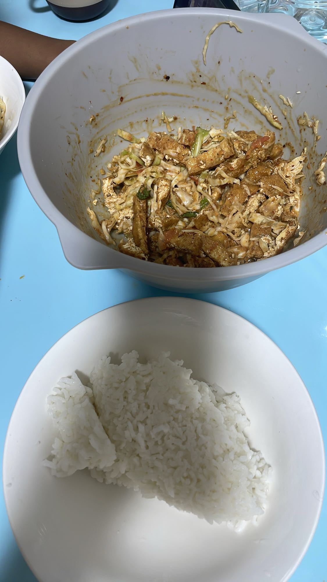 Chicken salad with rice