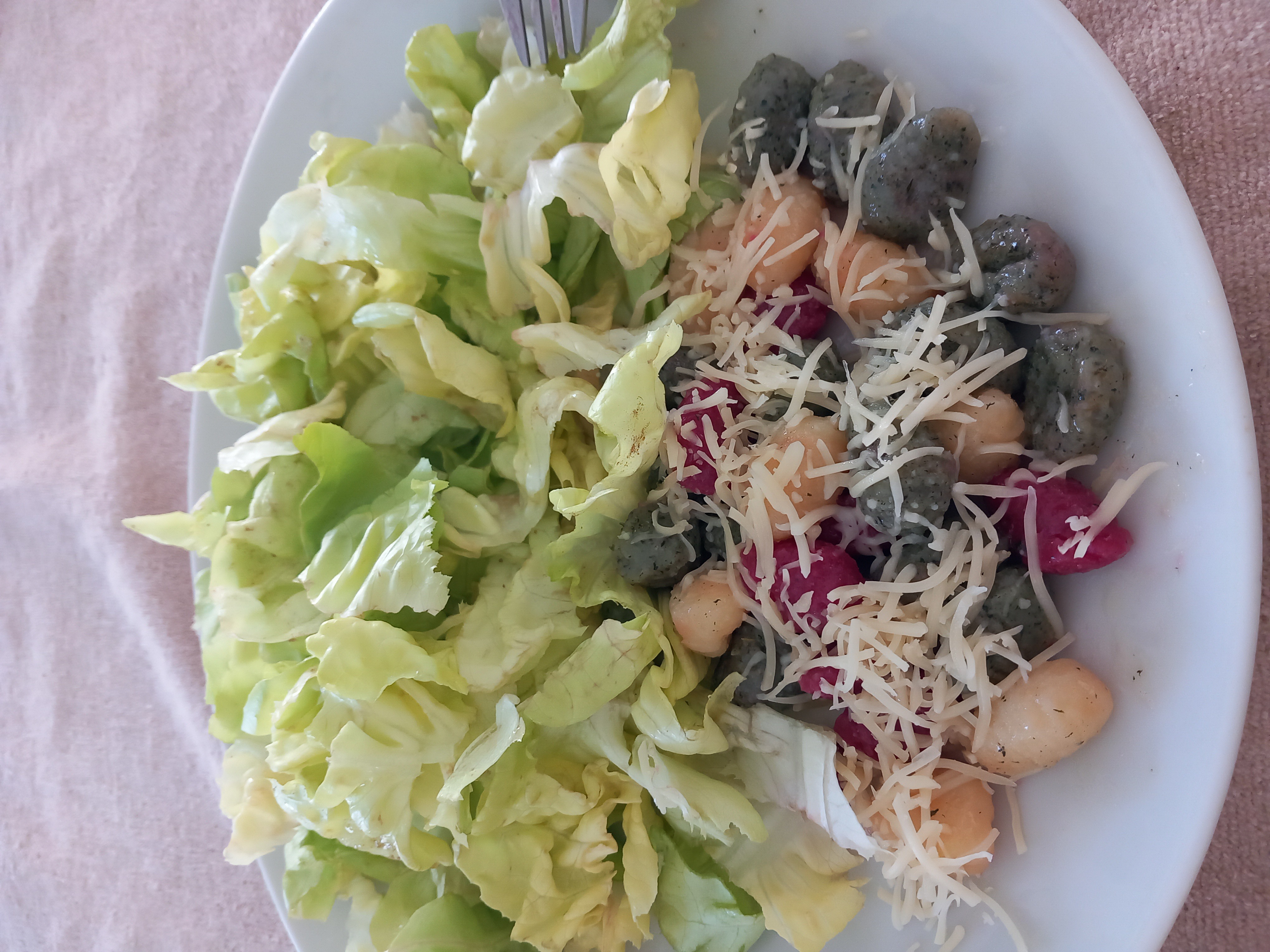 Gnocchis et salade verte