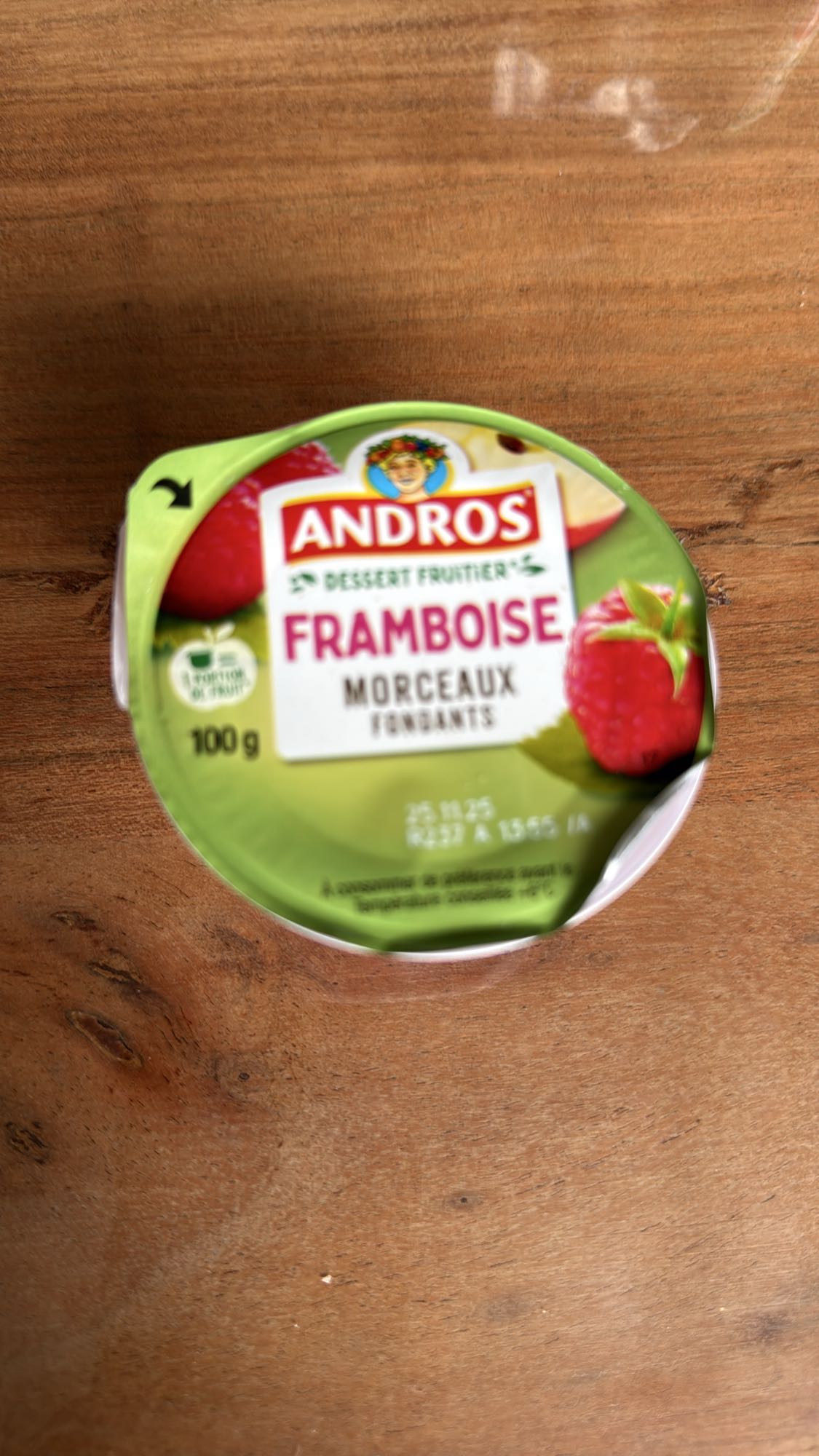 Dessert framboise morceaux