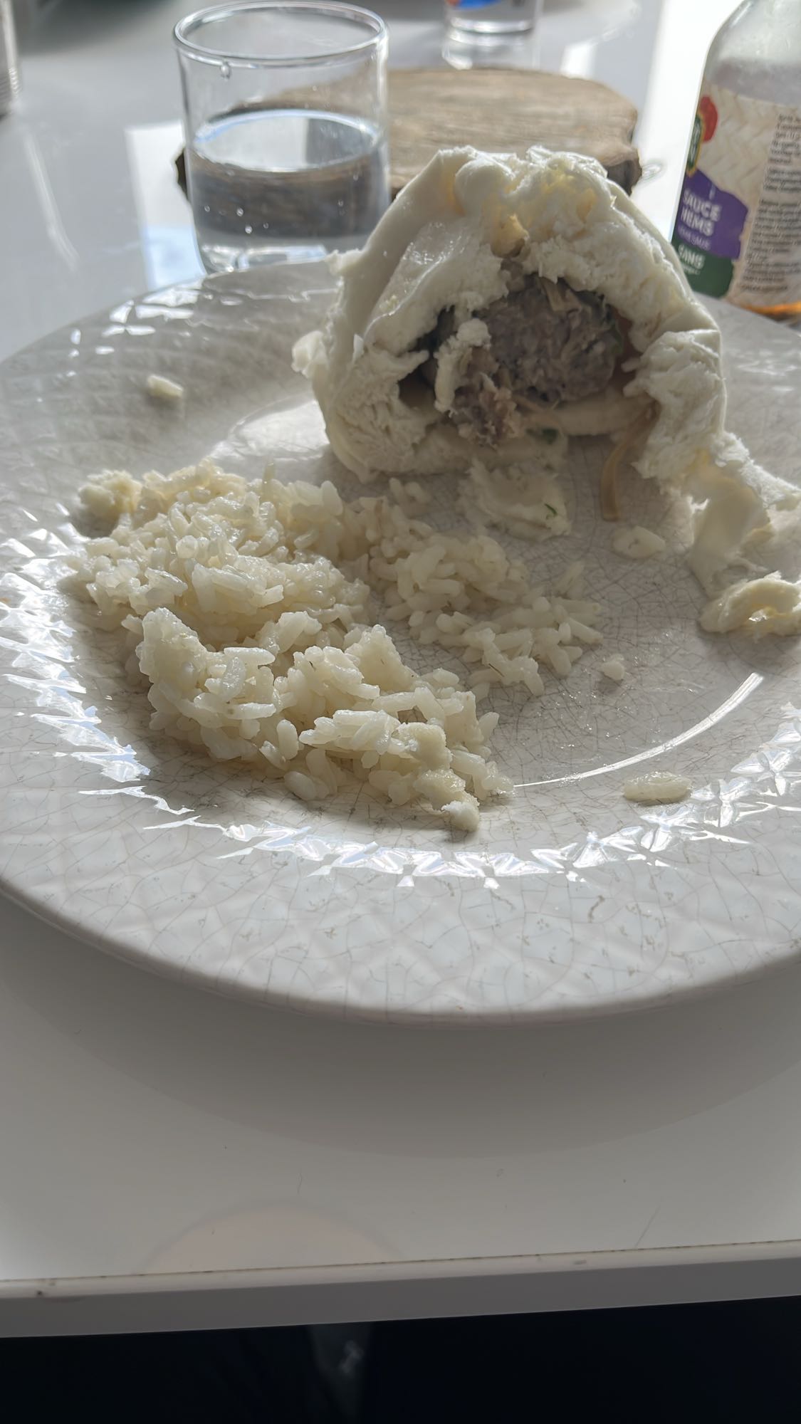 Boule vapeur et riz blanc