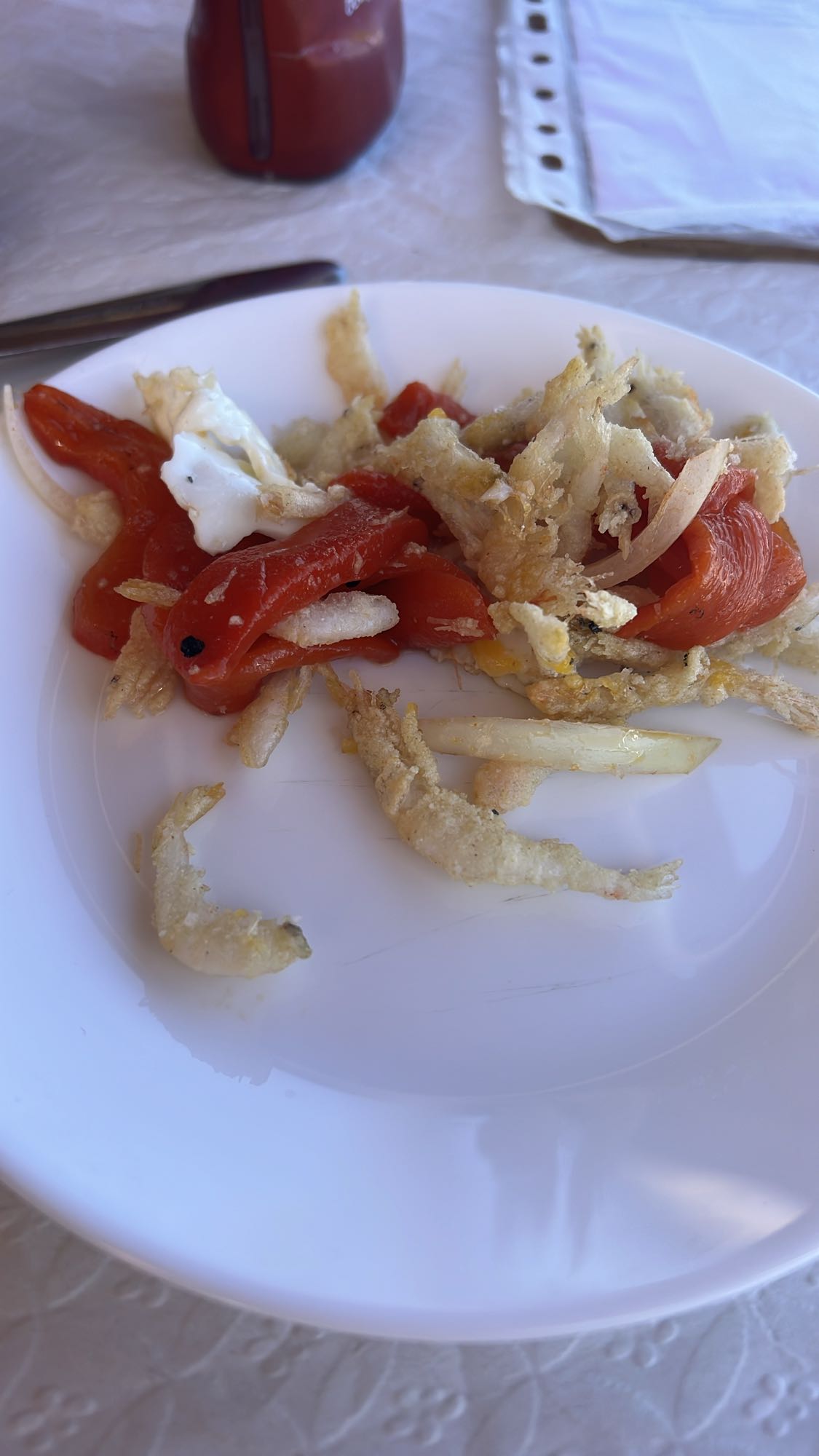 pimientos con pescado frito
