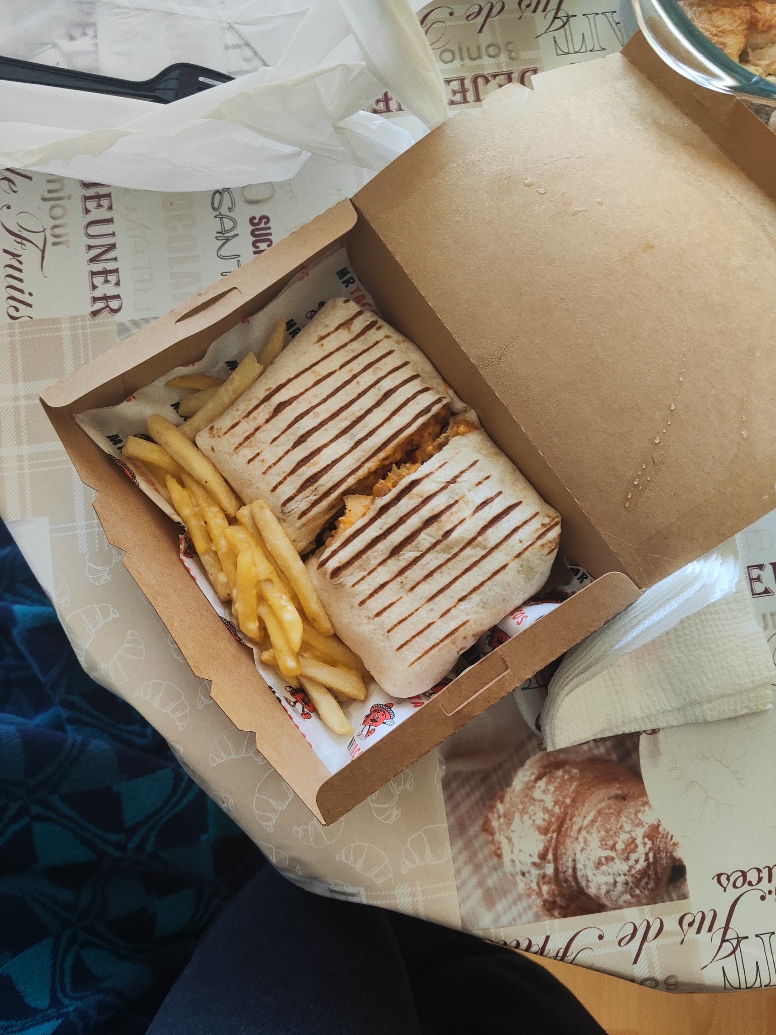 Chicken wrap with fries