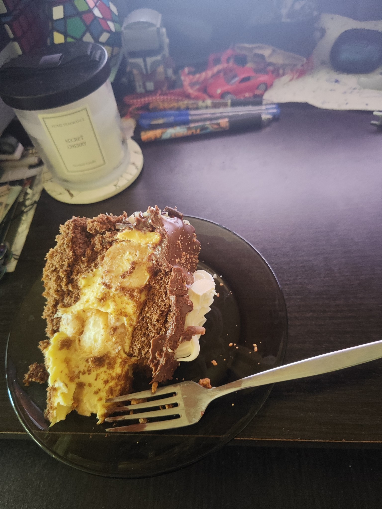 Chocolate Cream Cake Slice