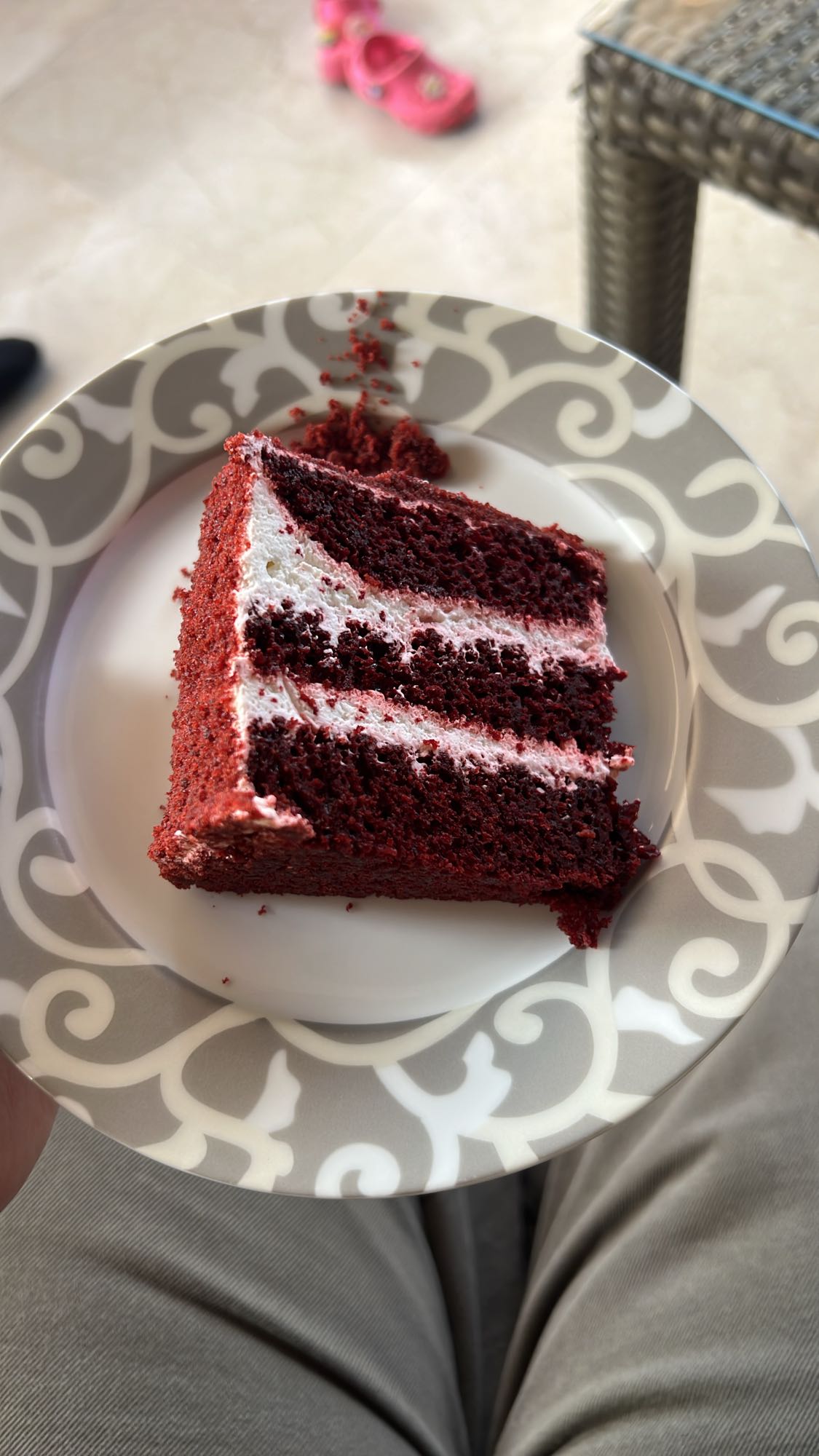 Red velvet cake slice