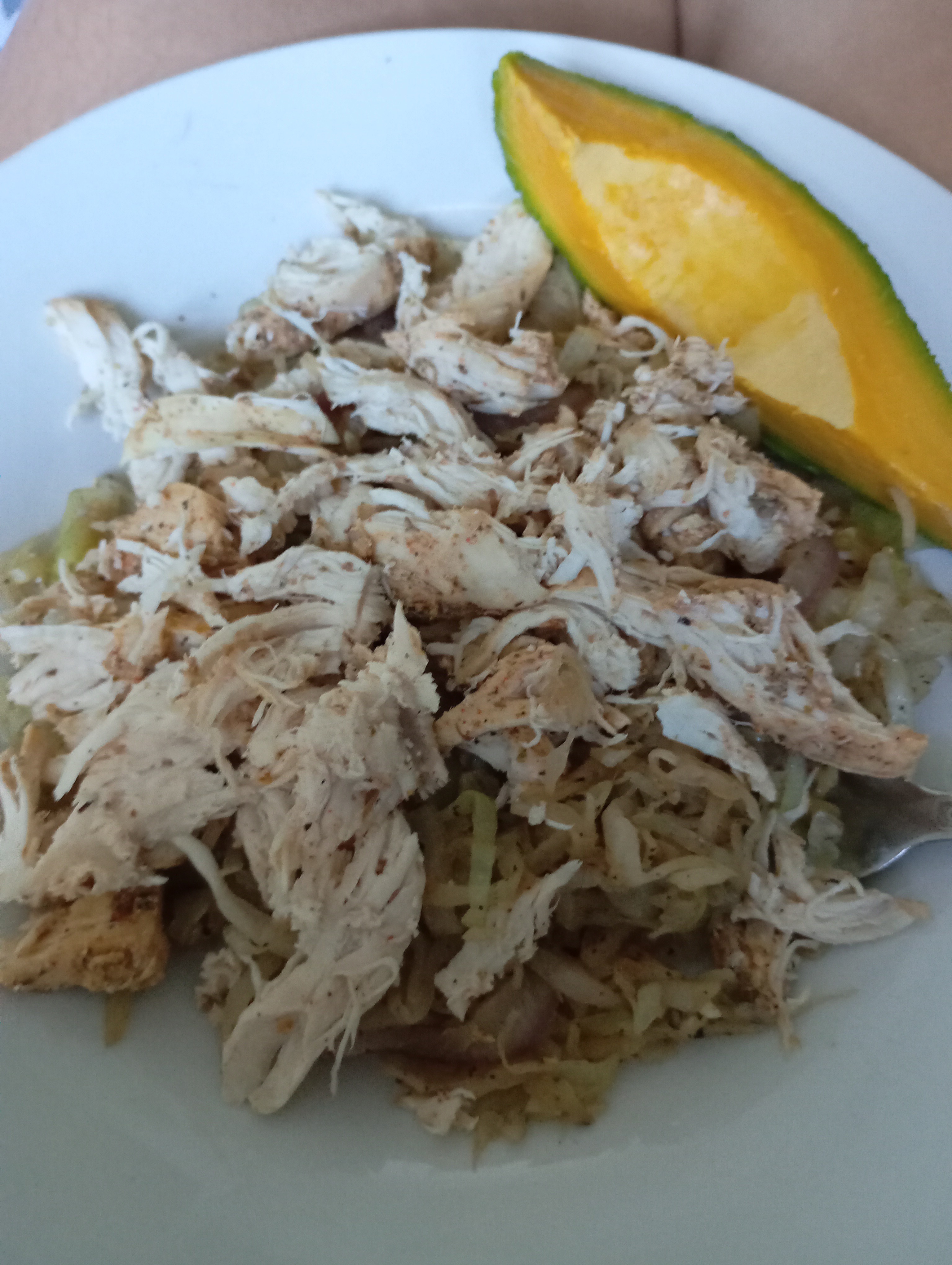 Pollo con calabaza y repollo