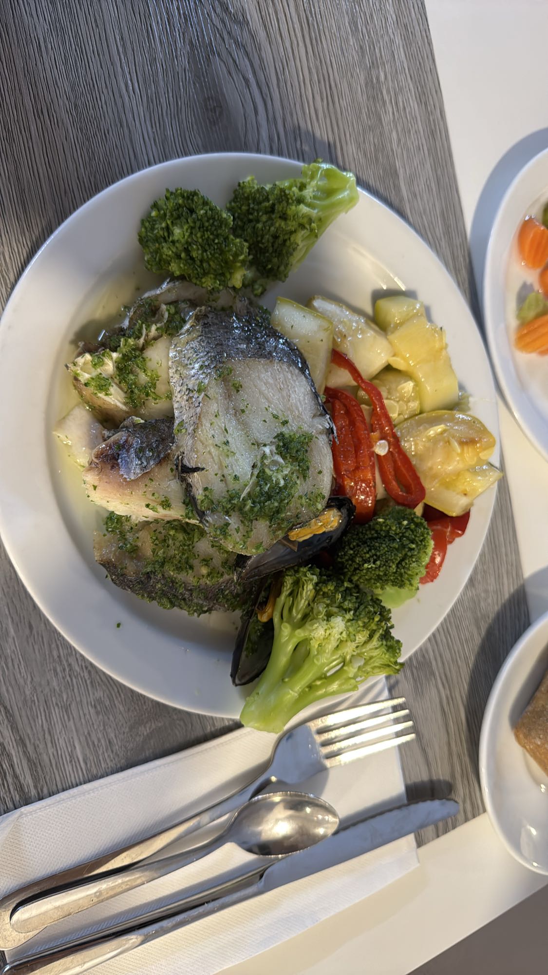 Pescado con verduras