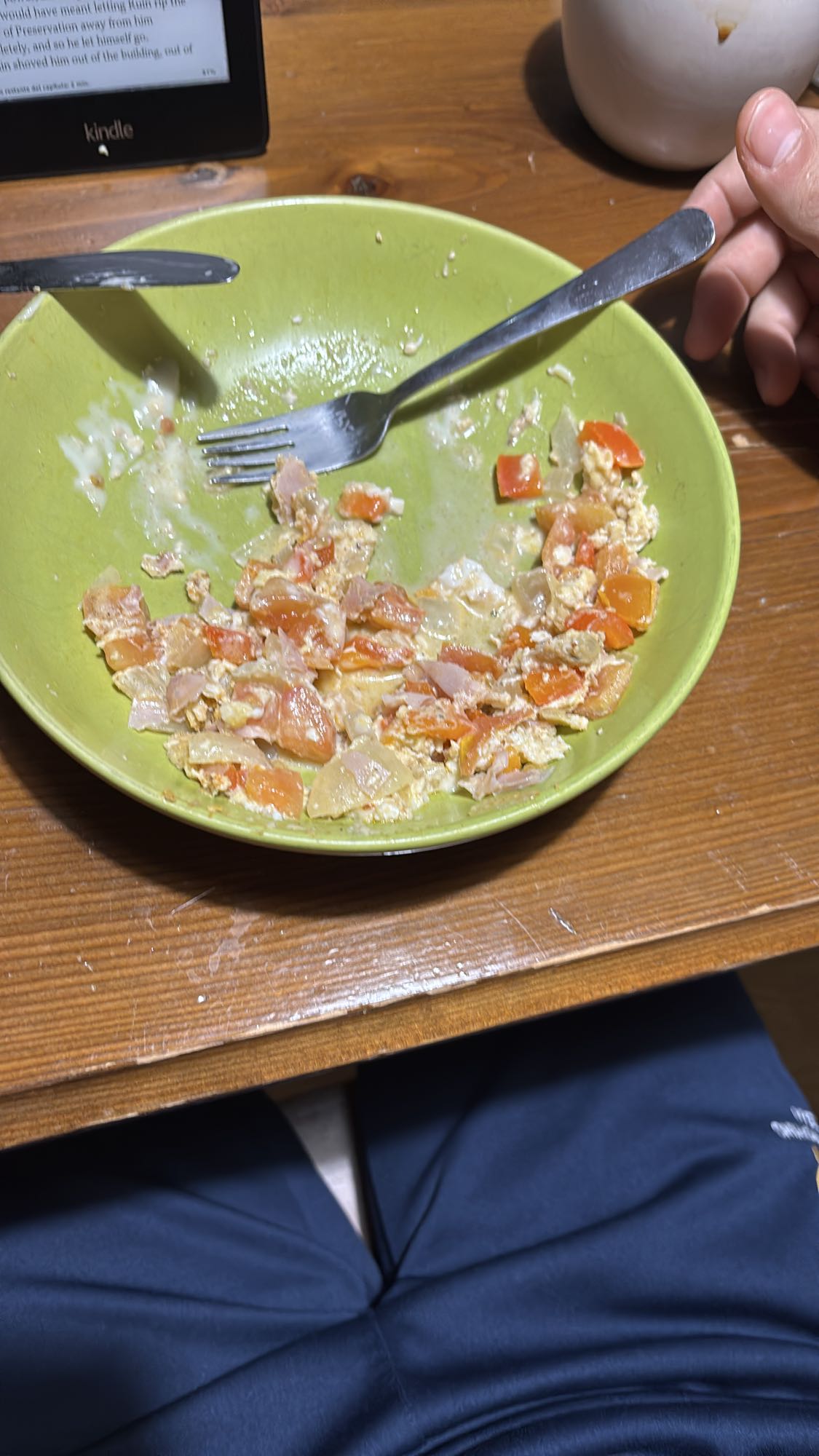 revuelto con verduras y jamón York