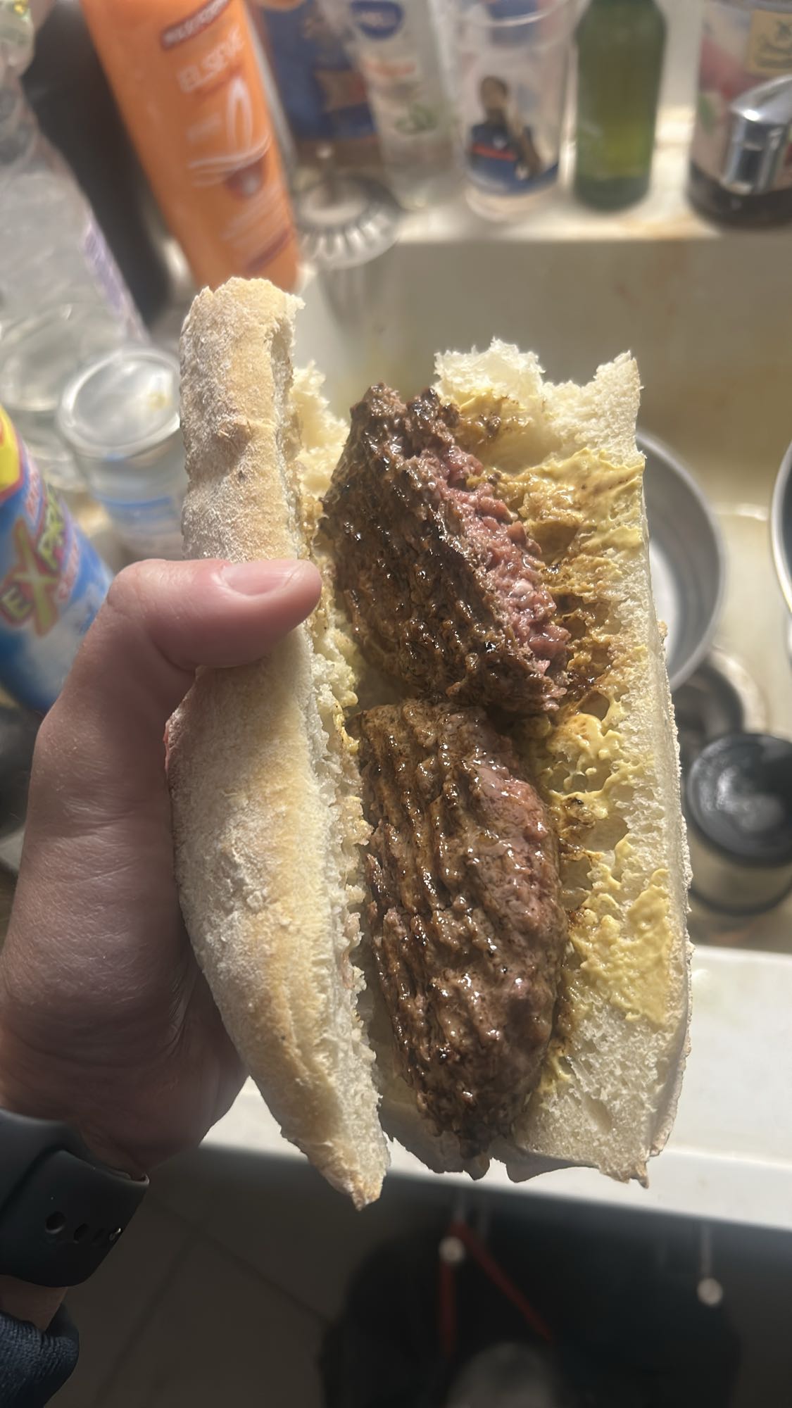 Sandwich steak moutarde