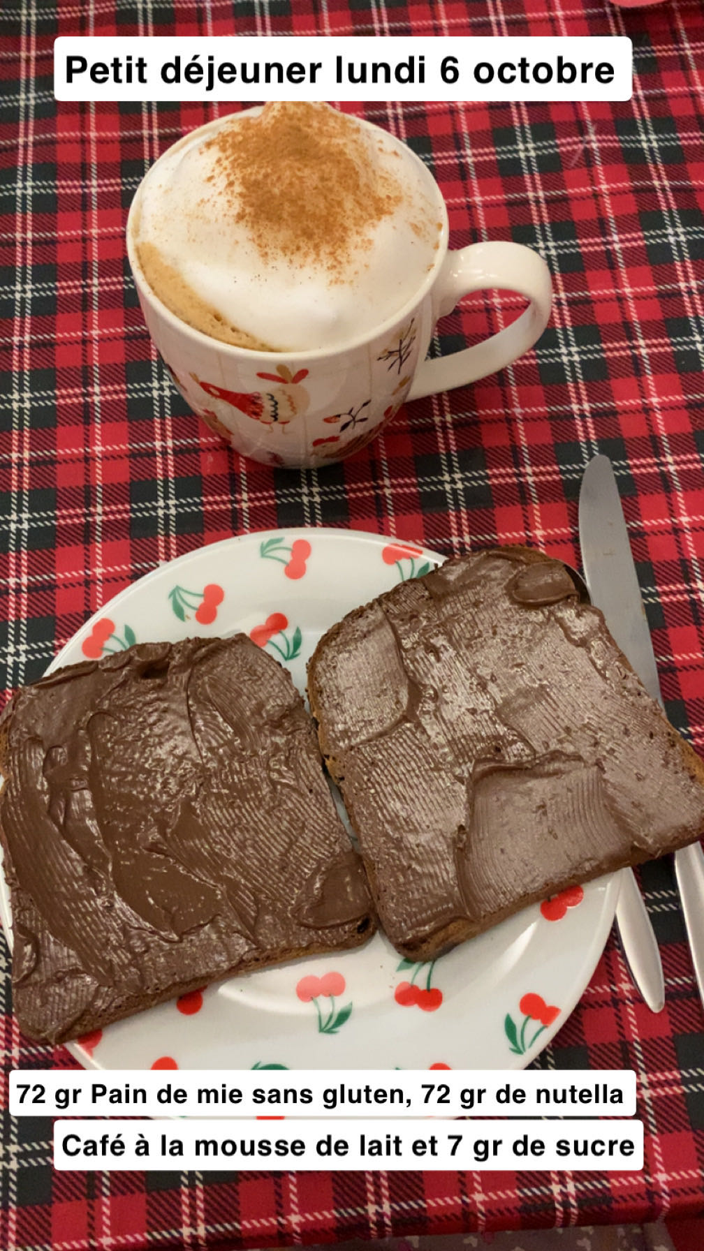 Petit déjeuner Nutella café