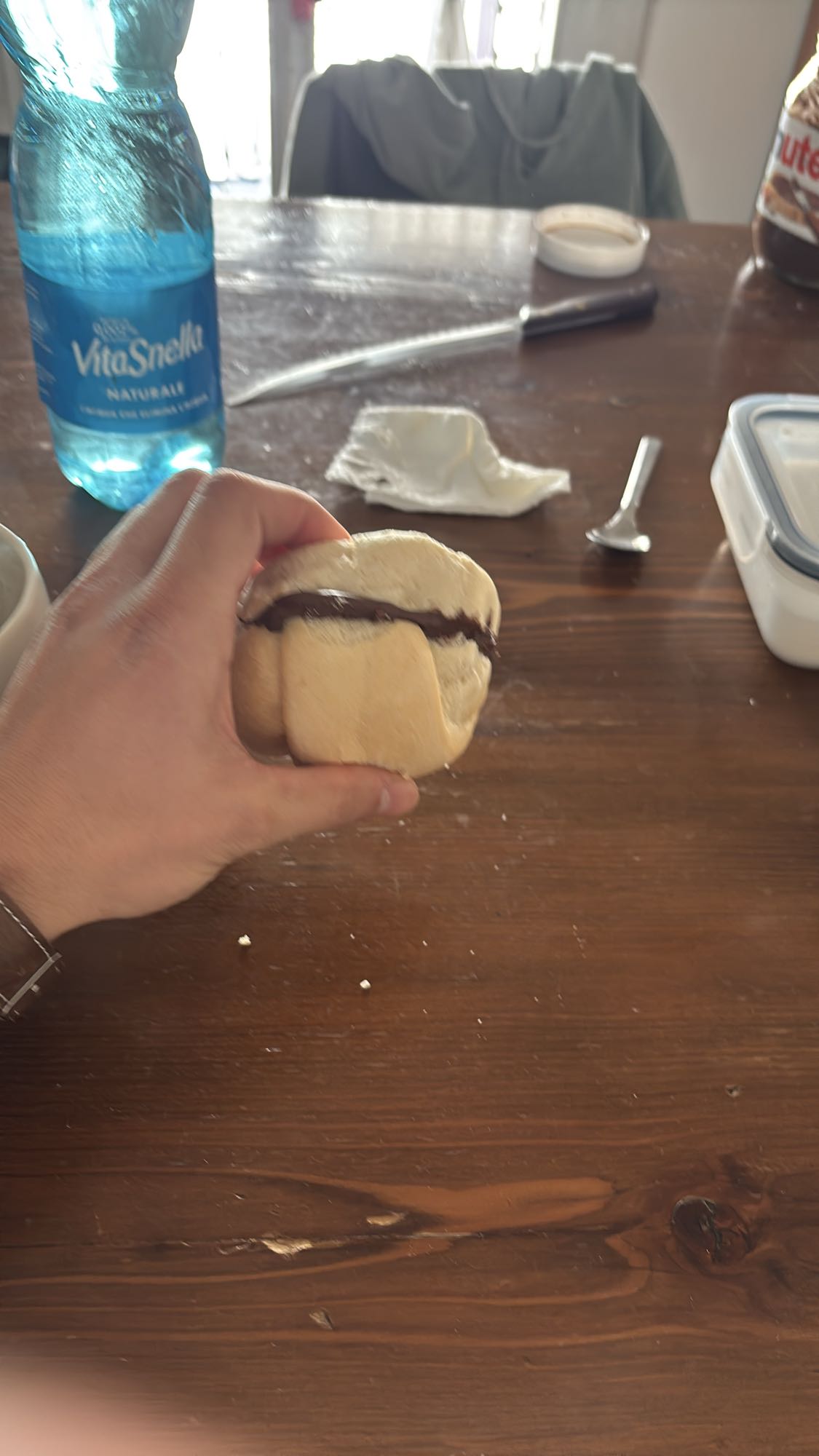 Pan con crema de cacao