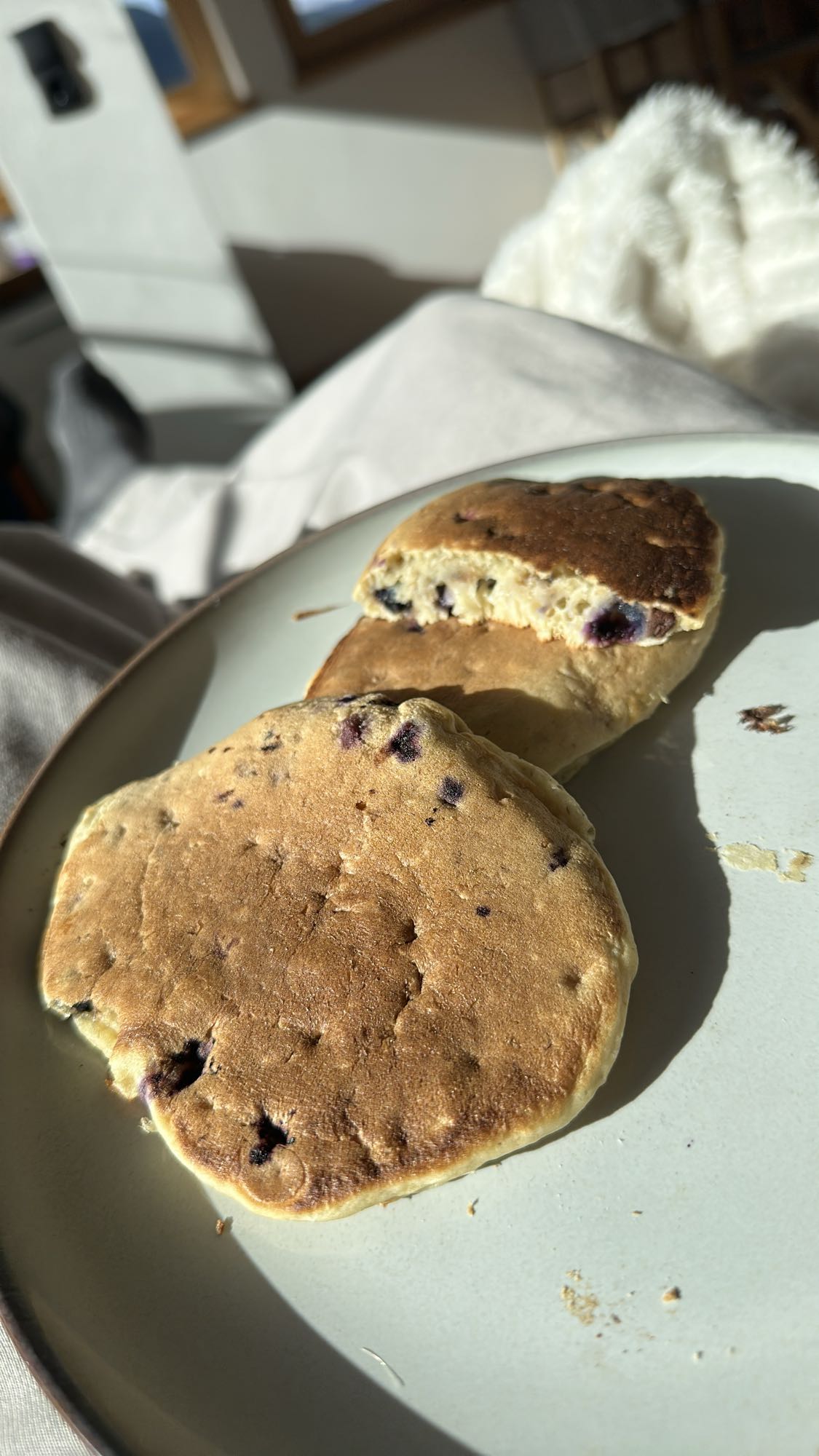 Blauwe bosbessenpannenkoeken