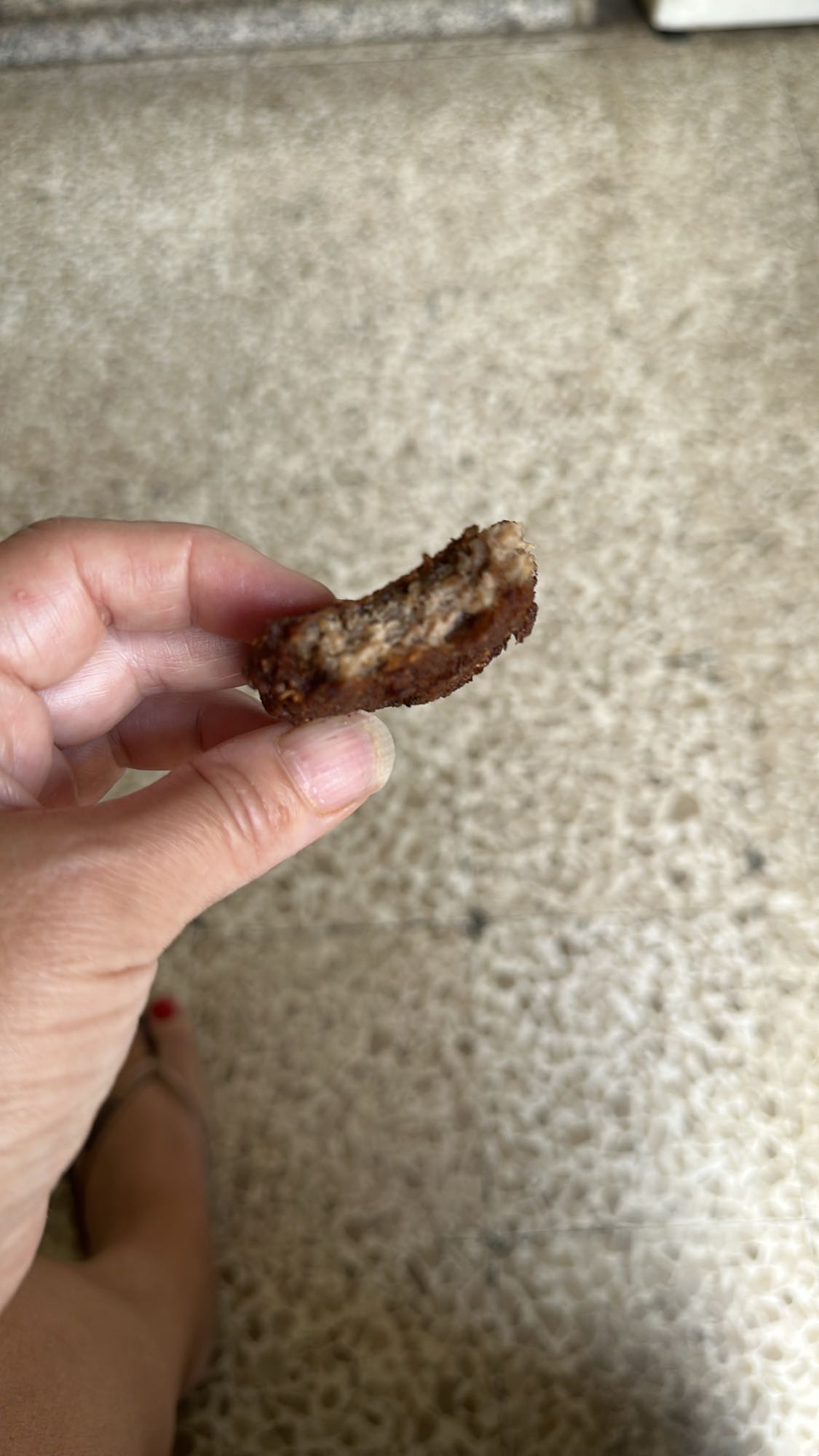 Fried meat patty bite