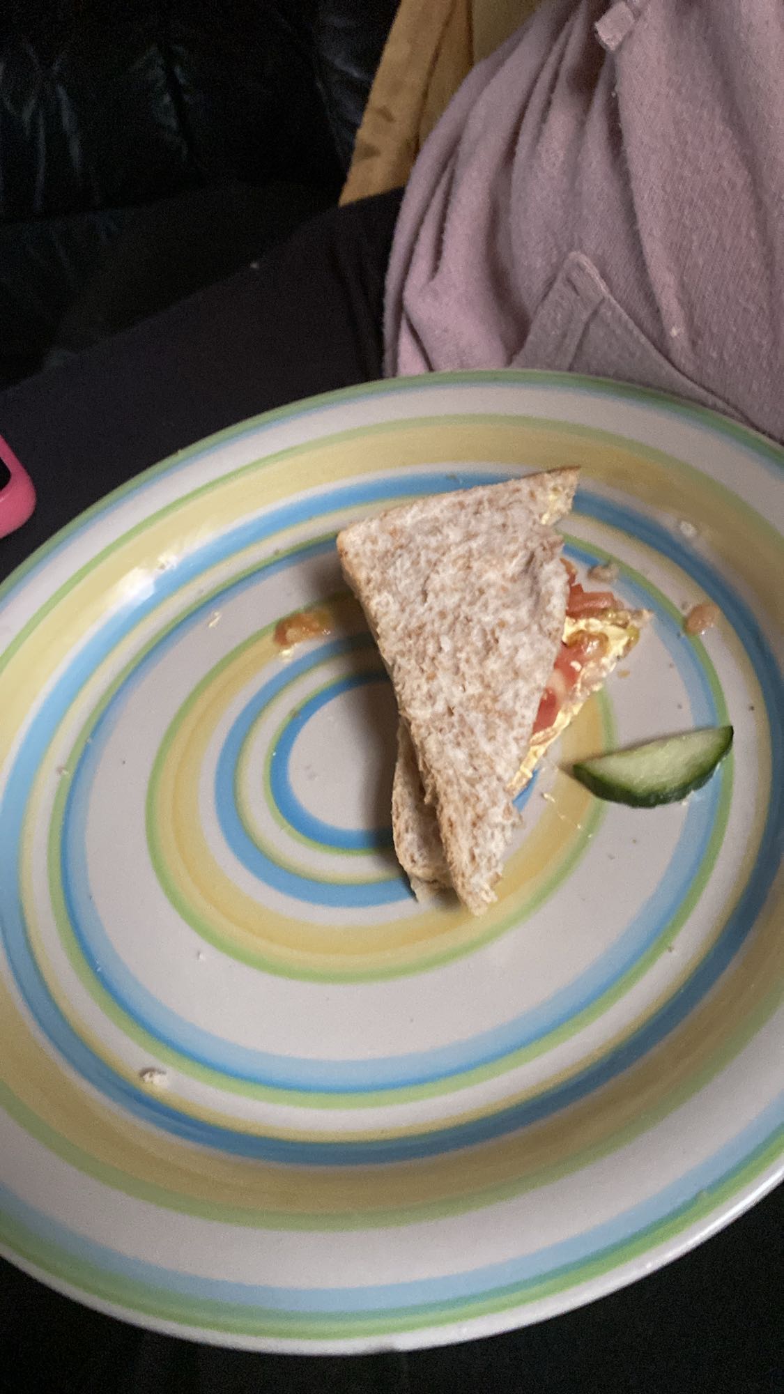 Egg sandwich slice