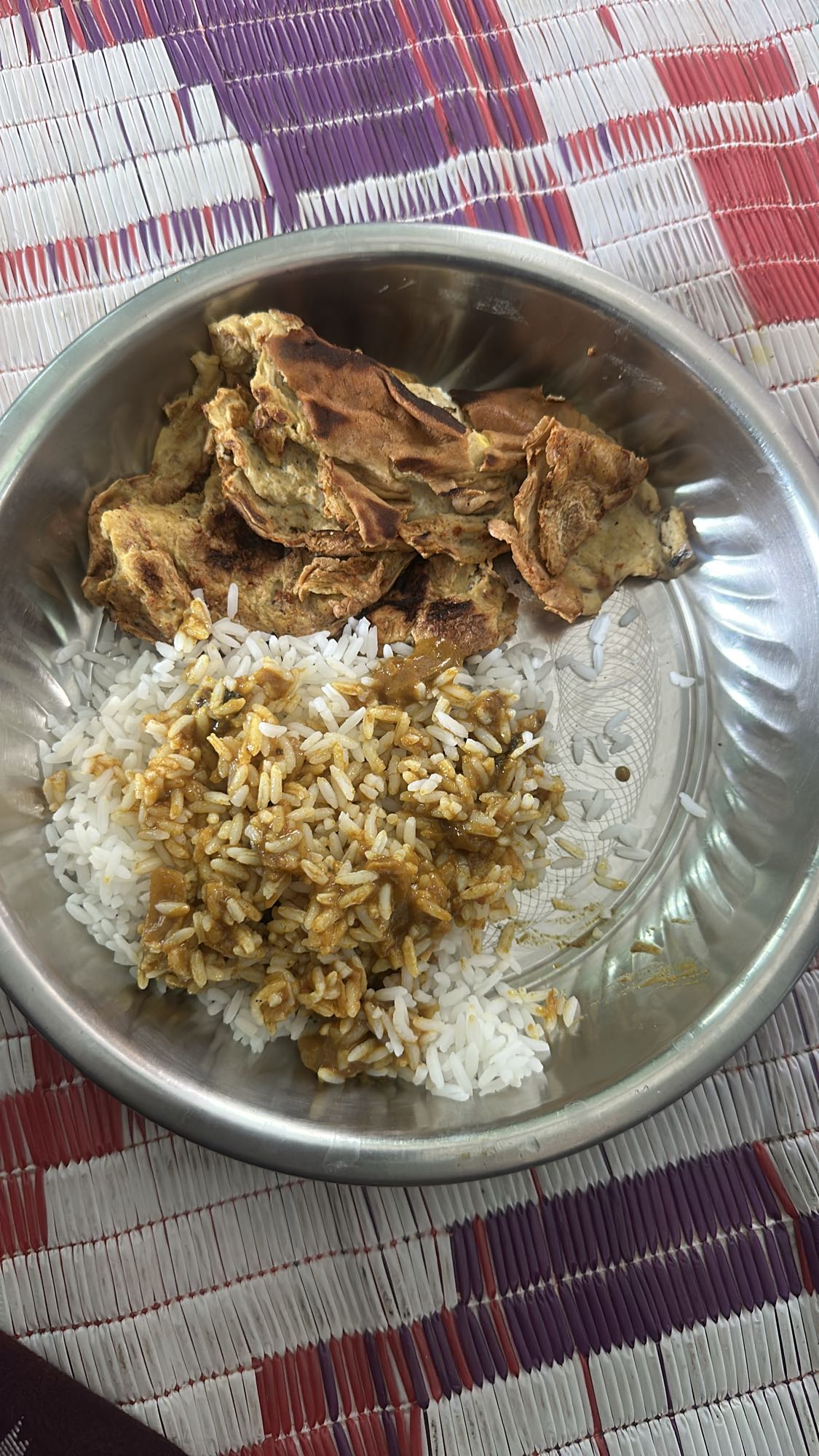 Rice with curry and soy