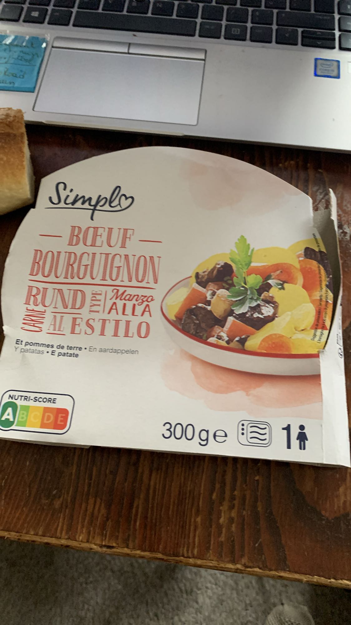 Boeuf bourguignon et pommes de terre