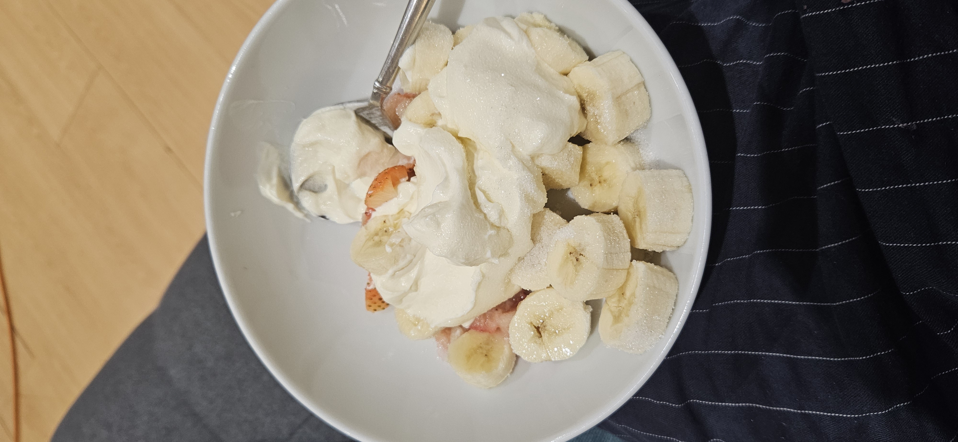Fruit and cream bowl