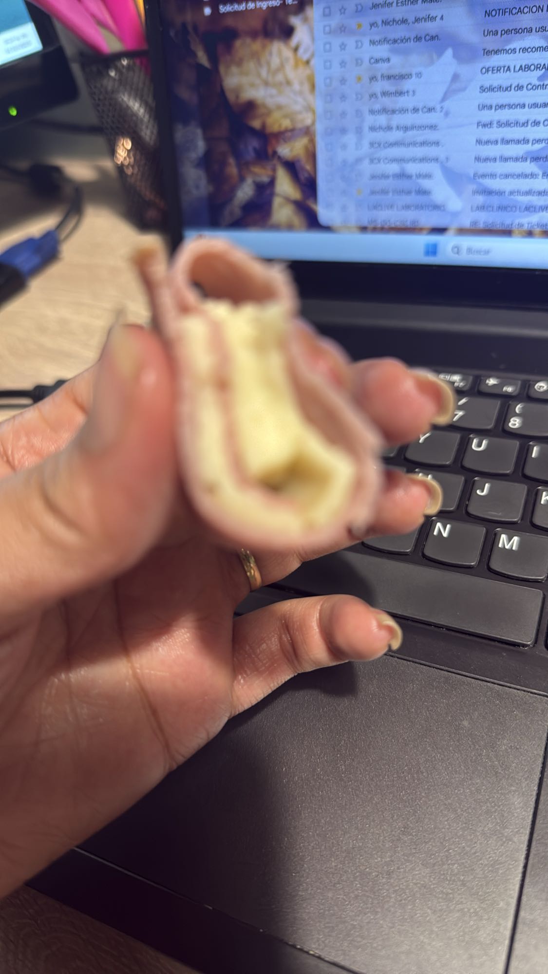 rollito de jamón y queso