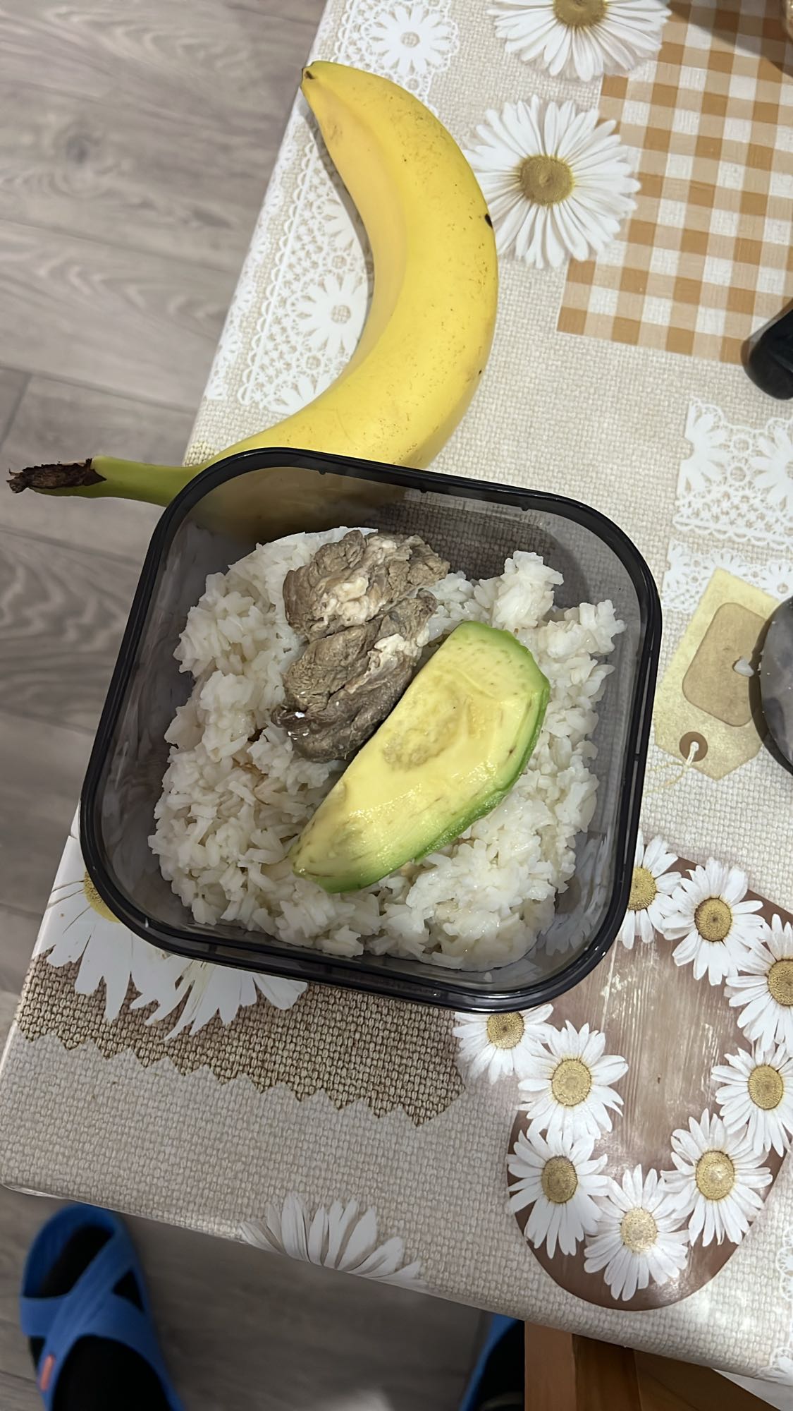 Rice with beef & banana