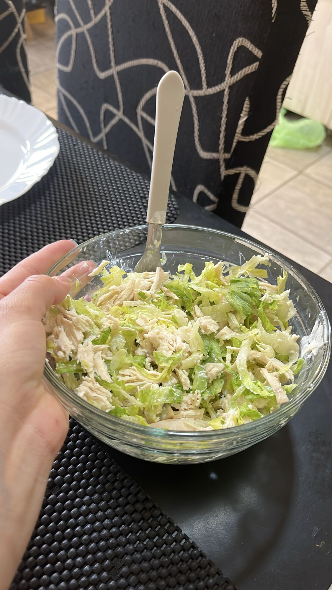 Ensalada de pollo y lechuga