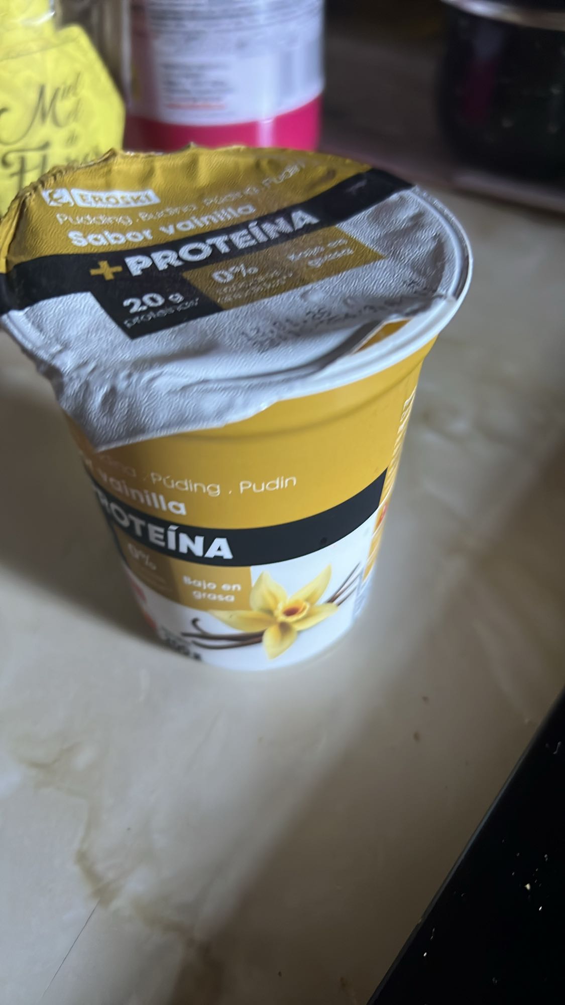 Pudín de vainilla proteico