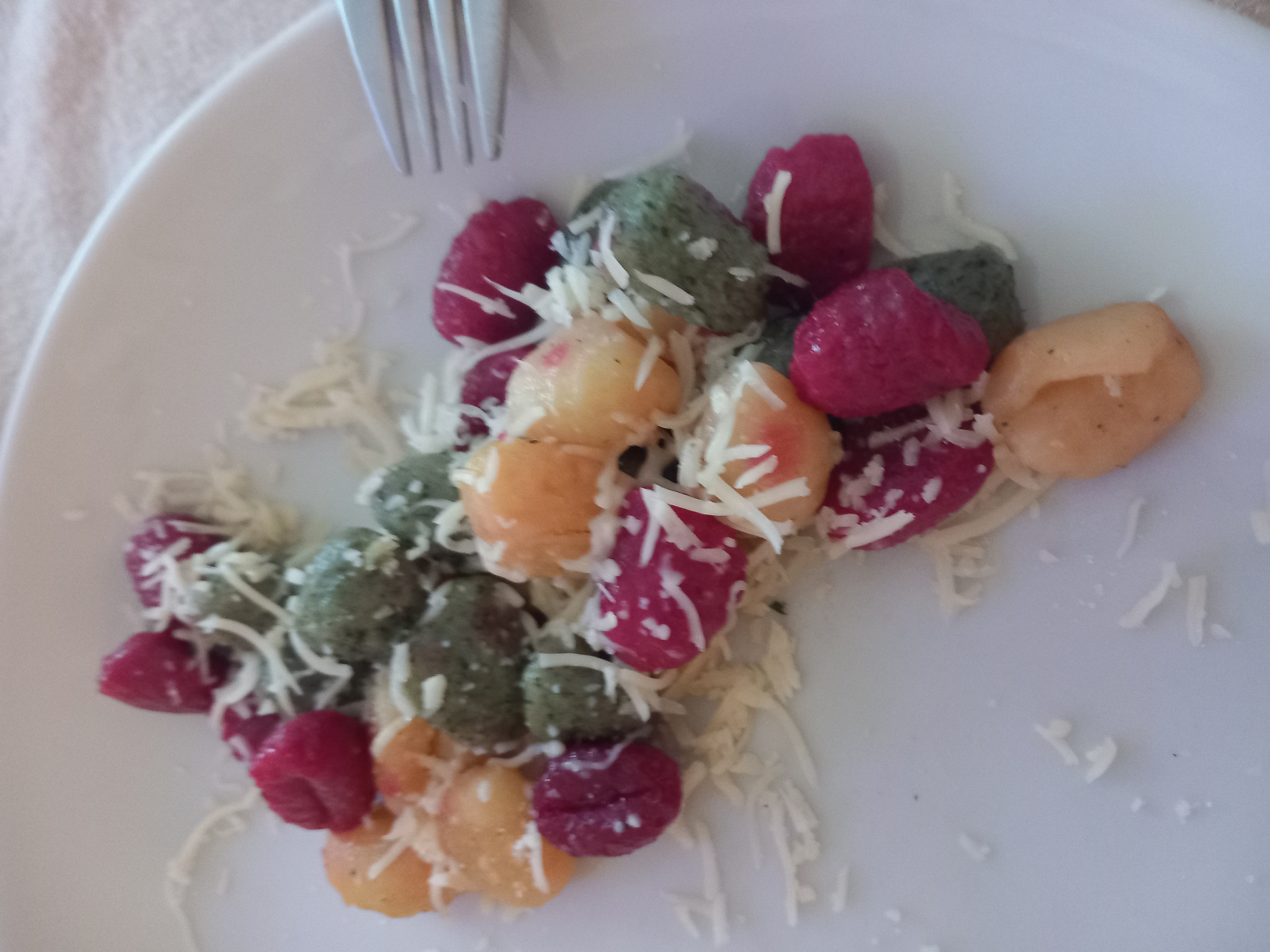 gnocchis tricolores au fromage